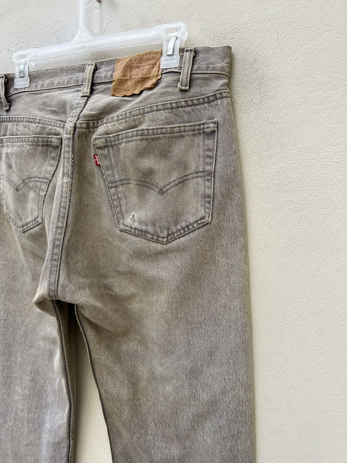 Levi's Trashed VTG 80s Levi’s 501 Sun Fade Black Denim Mud Jeans Size US 33 - 18 Thumbnail