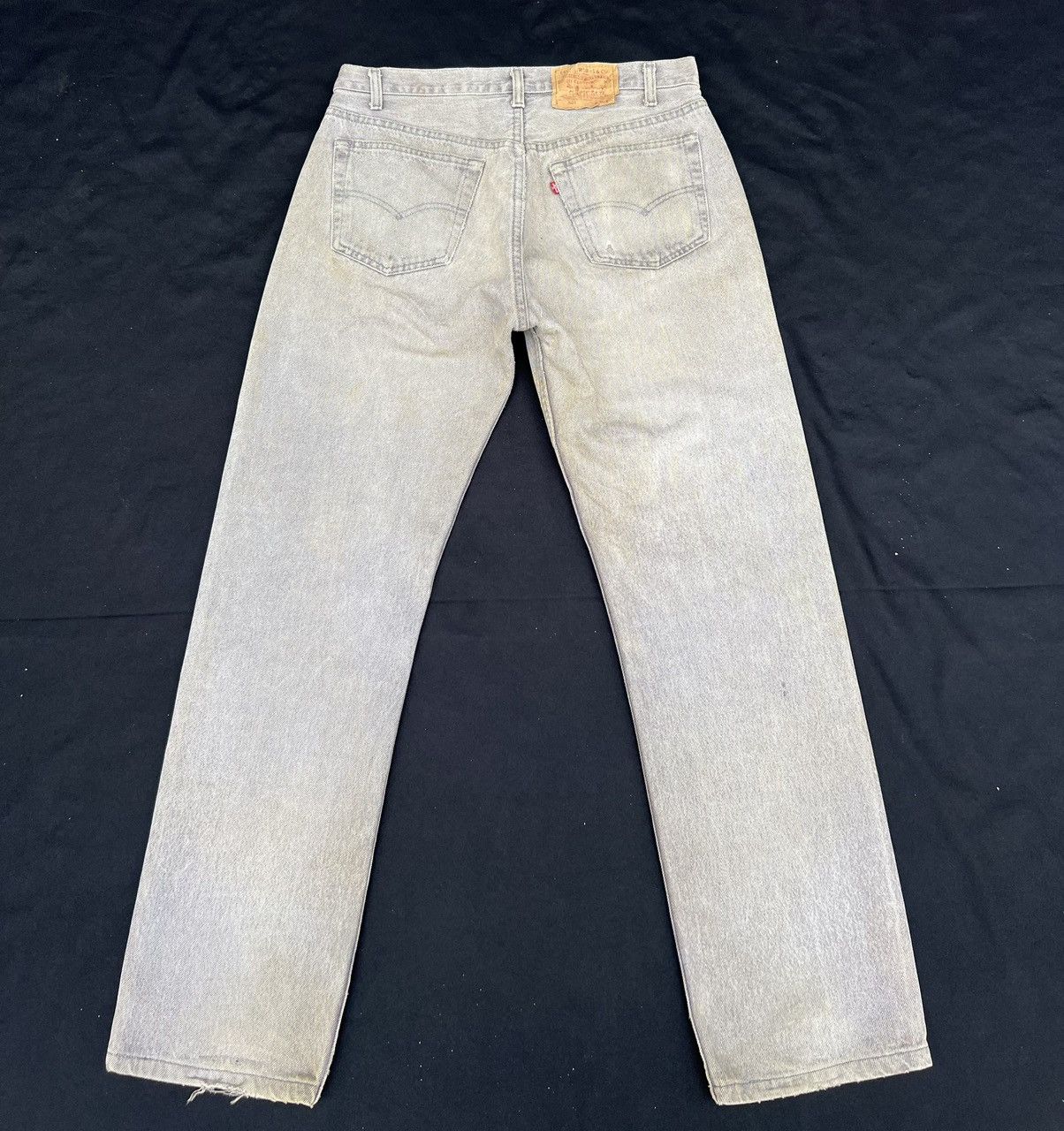 Levi's Trashed VTG 80s Levi’s 501 Sun Fade Black Denim Mud Jeans Size US 33 - 5 Thumbnail