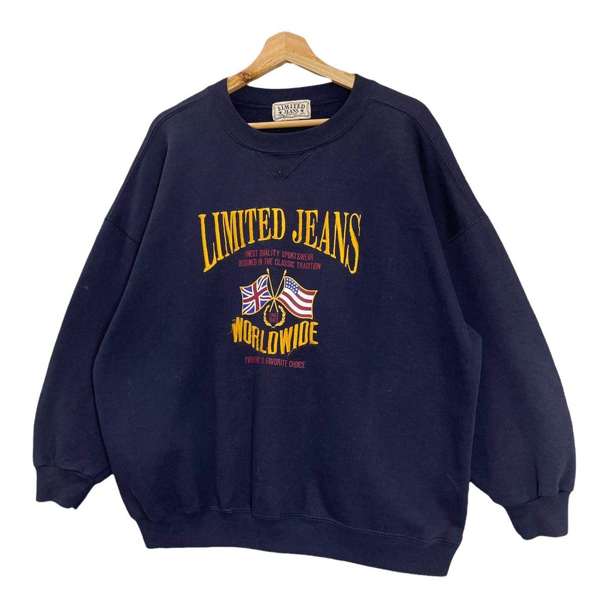 Jean × Vintage Vintage 90s Limited Jeans Worldwide Crewneck Sweatshirt Size US L / EU 52-54 / 3 - 3 Thumbnail
