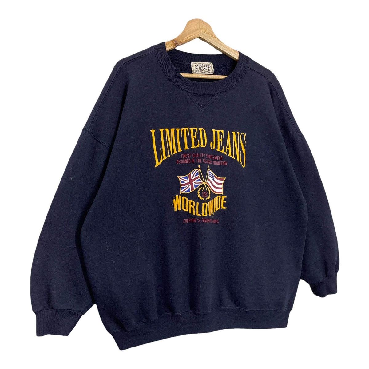 Jean × Vintage Vintage 90s Limited Jeans Worldwide Crewneck Sweatshirt Size US L / EU 52-54 / 3 - 2 Thumbnail