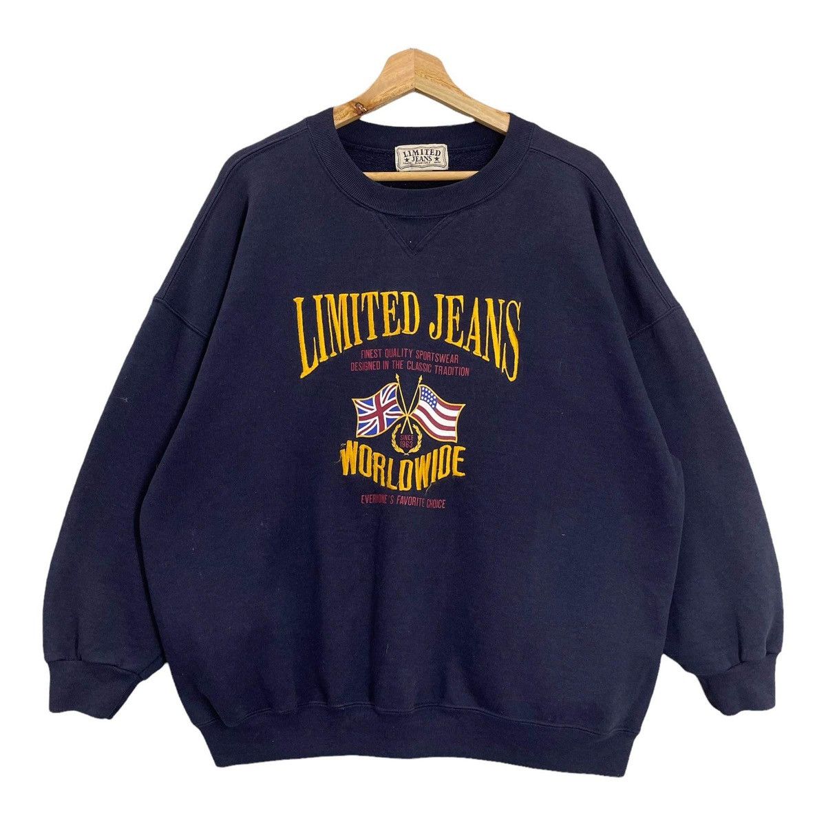 Jean × Vintage Vintage 90s Limited Jeans Worldwide Crewneck Sweatshirt Size US L / EU 52-54 / 3 - 1 Thumbnail