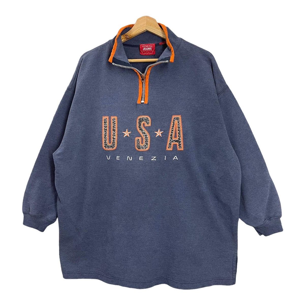 Vintage Vintage Venezia USA Spellout Halfzip Sweatshirt Size XL Size US XL / EU 56 / 4 - 3 Thumbnail