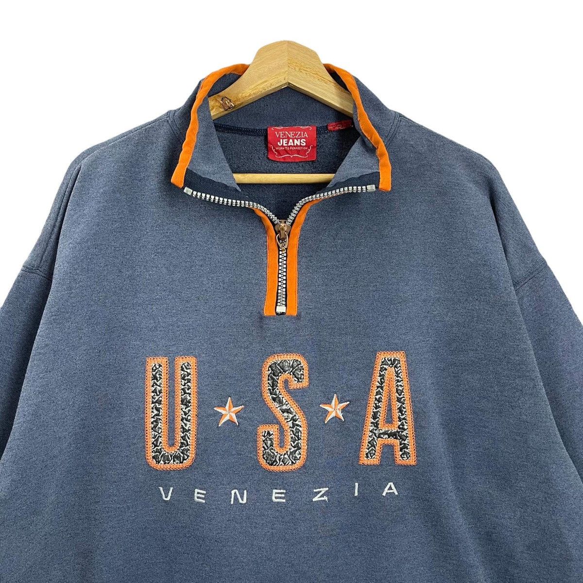 Vintage Vintage Venezia USA Spellout Halfzip Sweatshirt Size XL Size US XL / EU 56 / 4 - 4 Thumbnail
