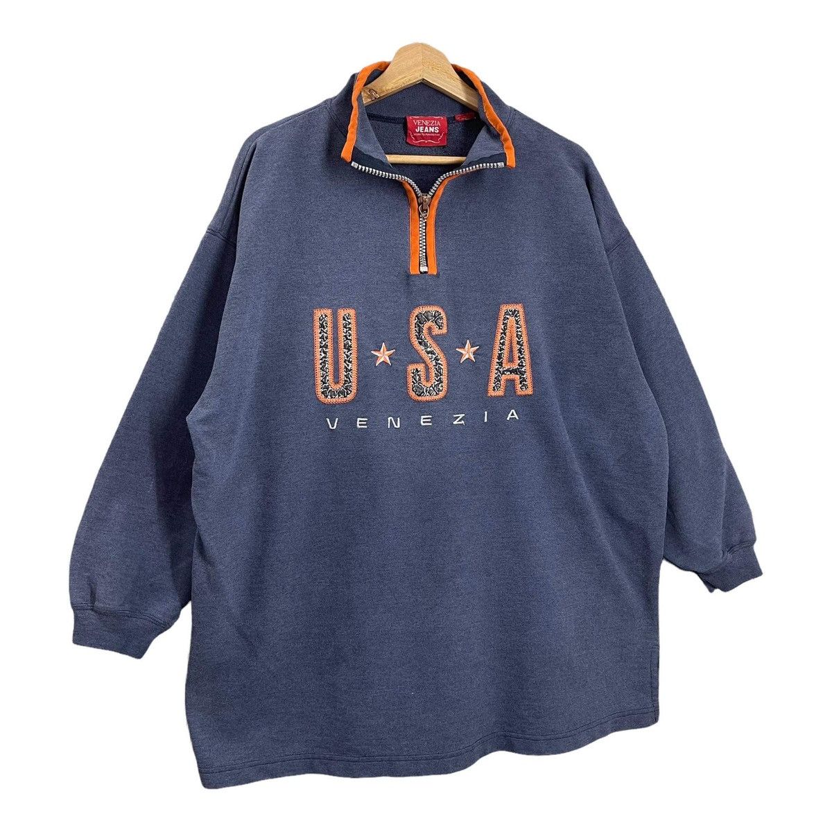 Vintage Vintage Venezia USA Spellout Halfzip Sweatshirt Size XL Size US XL / EU 56 / 4 - 2 Thumbnail