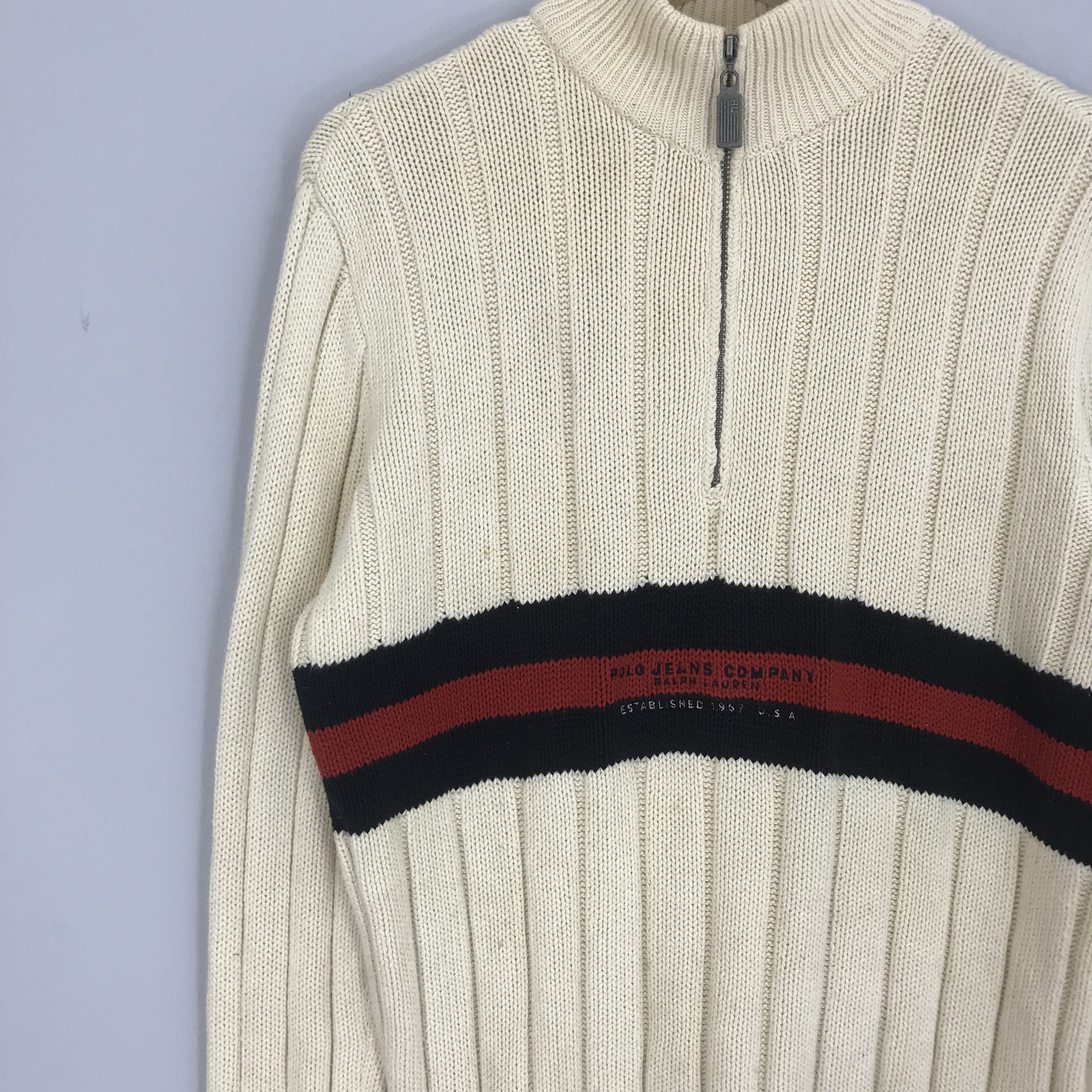 Polo Ralph Lauren Polo Jeans Company Ralph Lauren Half Zipper Stripes Size US S / EU 44-46 / 1 - 3 Thumbnail