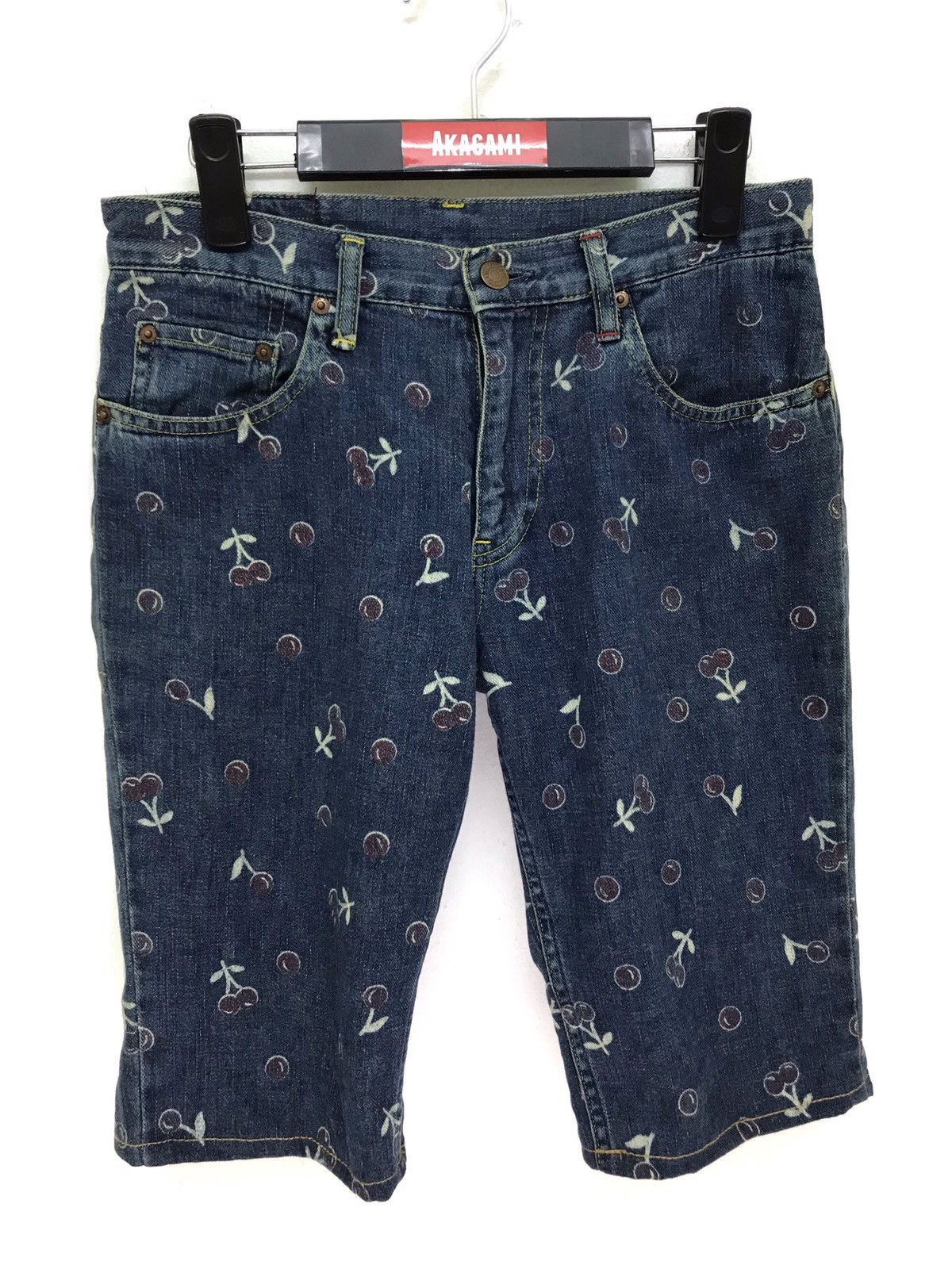 Hysteric Glamour Vtg Hysteric Glamour Denim Cropped Pant Fullprinted Berries Size US 29 - 1 Thumbnail