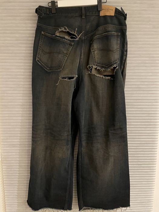 Balenciaga Summer 22 Destroyed Skater Denim Jeans L | Grailed