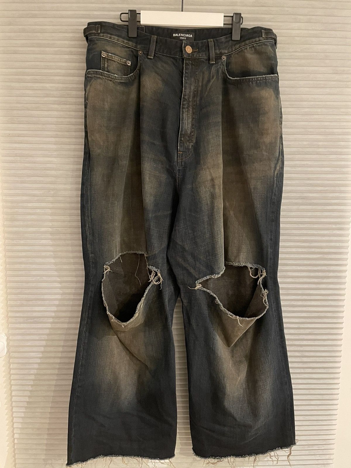 Balenciaga Summer 22 Destroyed Skater Denim Jeans L | Grailed