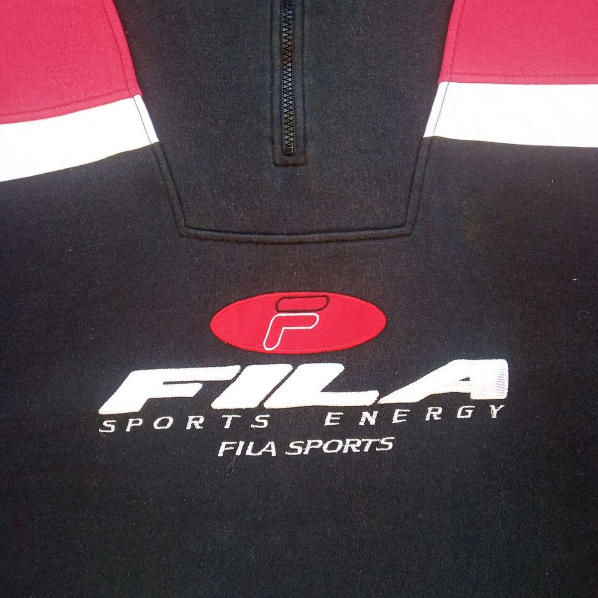 Fila Vintage Fila Big Logo Sweatshirts Half Zipper Colourblock Size US M / EU 48-50 / 2 - 4 Thumbnail