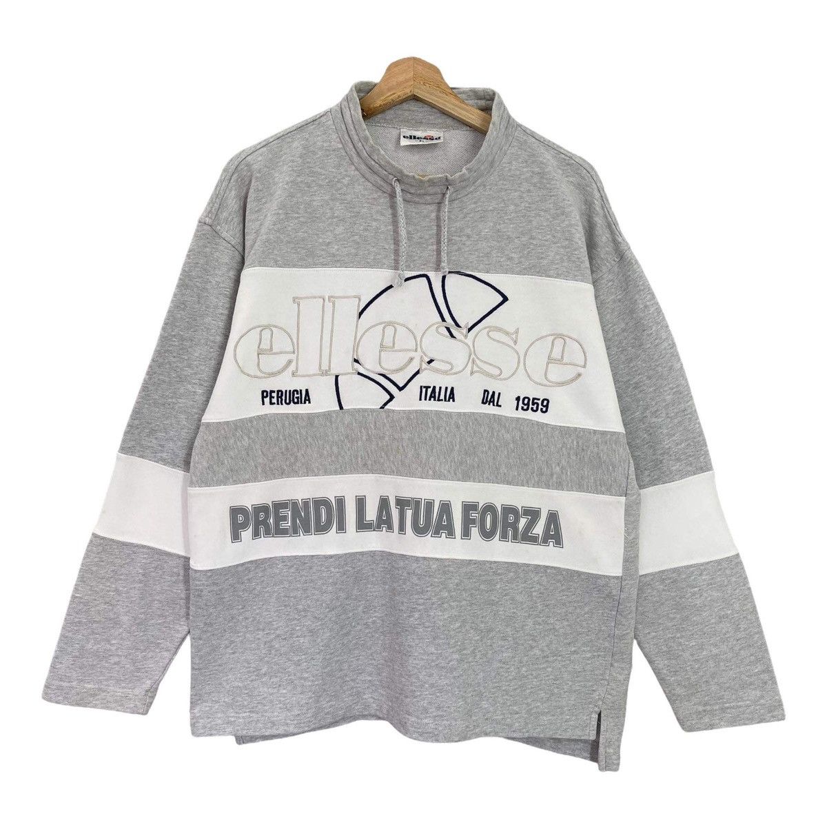 Ellesse × Vintage Vintage Ellesse Big Logo Embroidered Turtleneck Sweatshirt Size US L / EU 52-54 / 3 - 1 Thumbnail