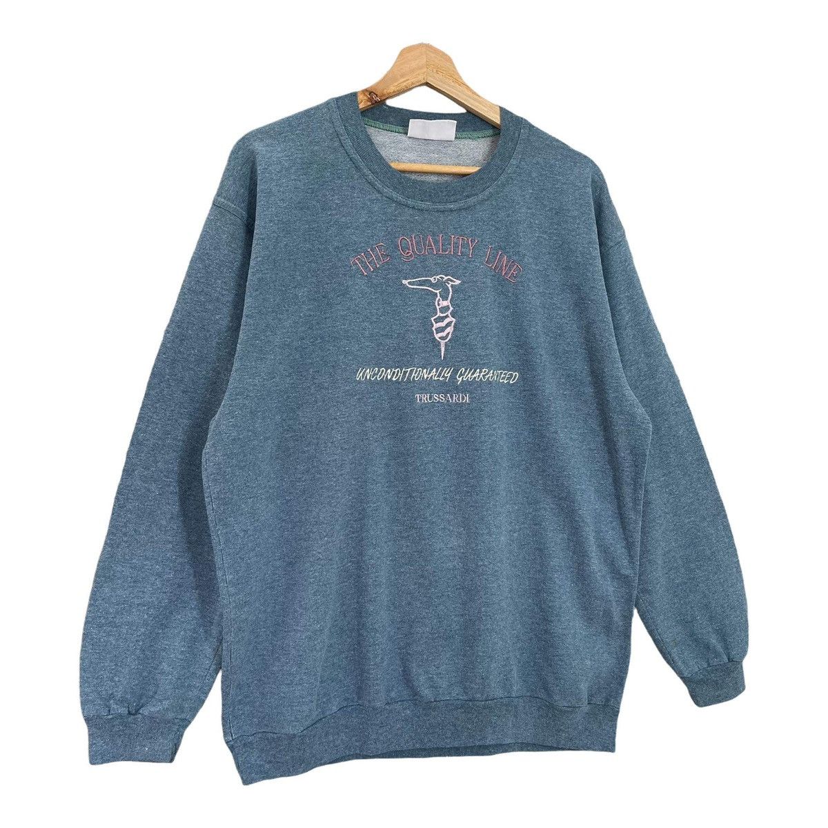 Trussardi Vintage Trussardi Big Logo Embroidered Crewneck Sweatshirt Size US L / EU 52-54 / 3 - 2 Thumbnail