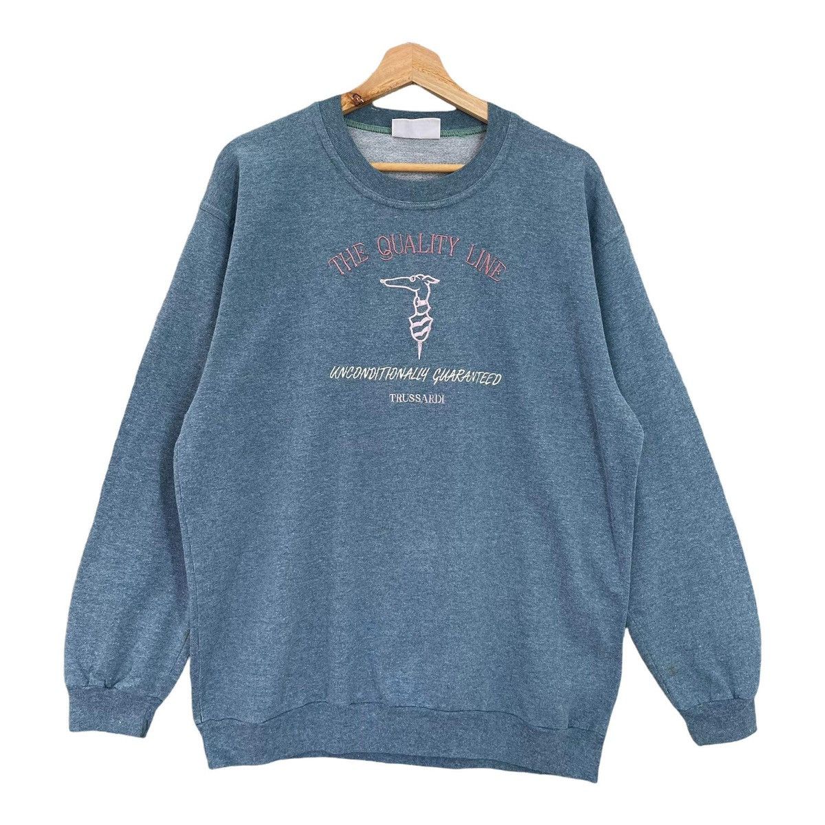 Trussardi Vintage Trussardi Big Logo Embroidered Crewneck Sweatshirt Size US L / EU 52-54 / 3 - 1 Thumbnail