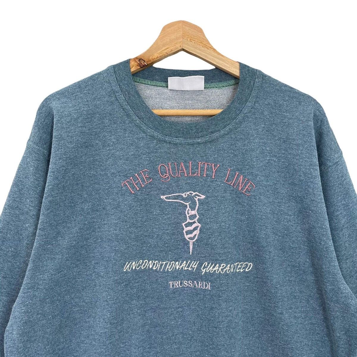 Trussardi Vintage Trussardi Big Logo Embroidered Crewneck Sweatshirt Size US L / EU 52-54 / 3 - 4 Thumbnail