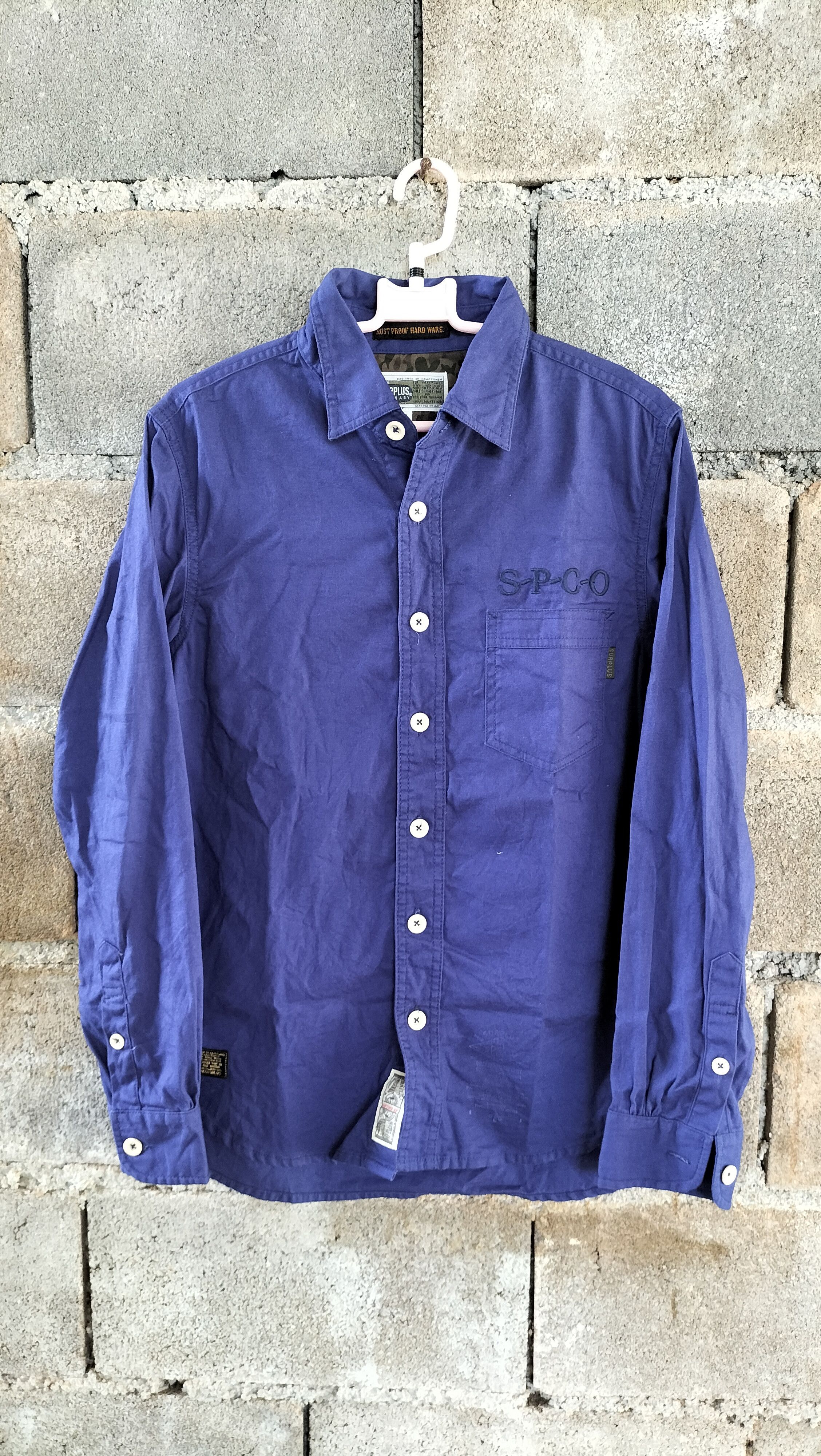 Japanese Brand Surplus Seminary Workwear Shirt Embroidery SPCO Size US M / EU 48-50 / 2 - 1 Thumbnail