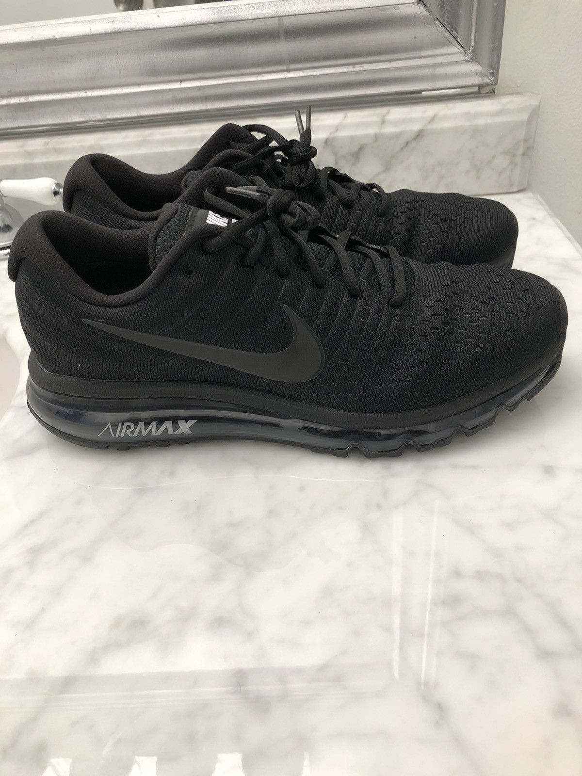 Nike Air Max 2017 Triple Black Running Shoes - Main Image