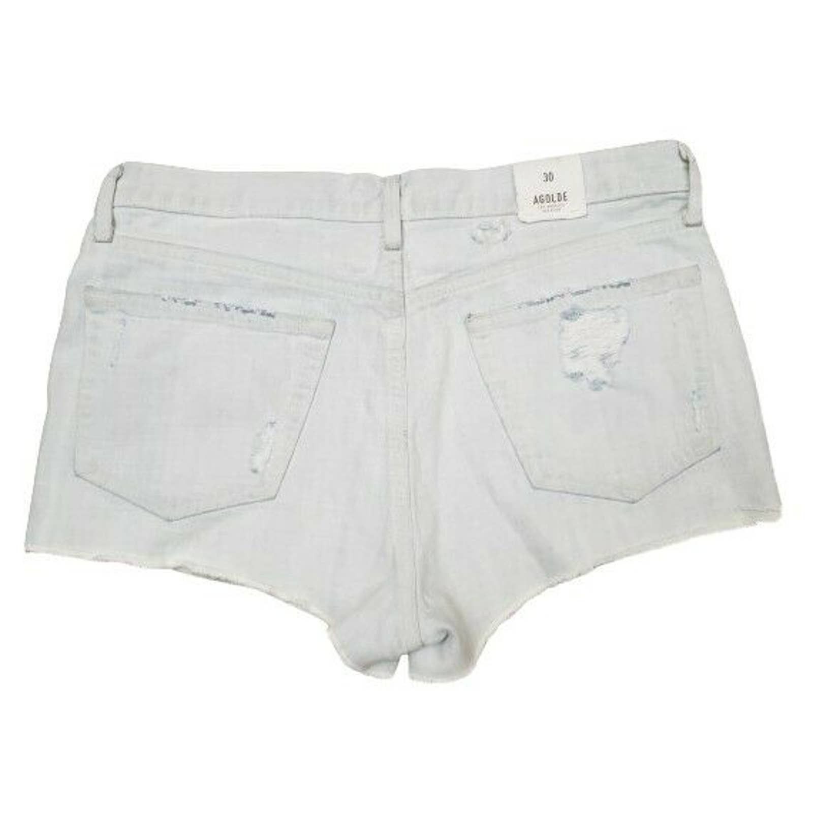 AGOLDE Parker Vintage Cut Off Distressed High-Rise Blanche