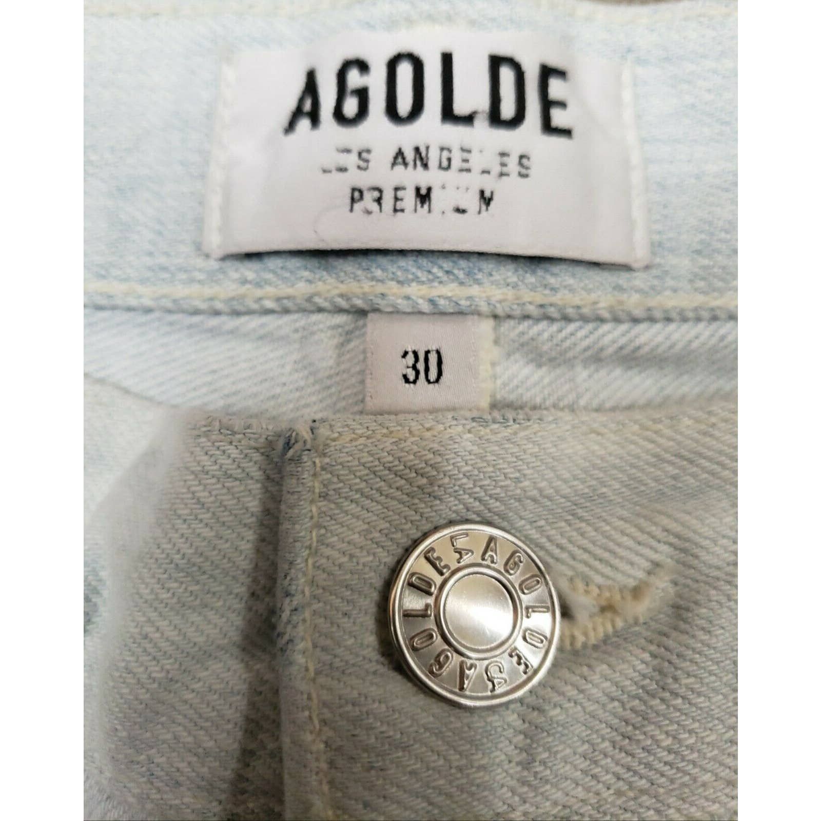 AGOLDE Parker Vintage Cut Off Distressed High-Rise Blanche