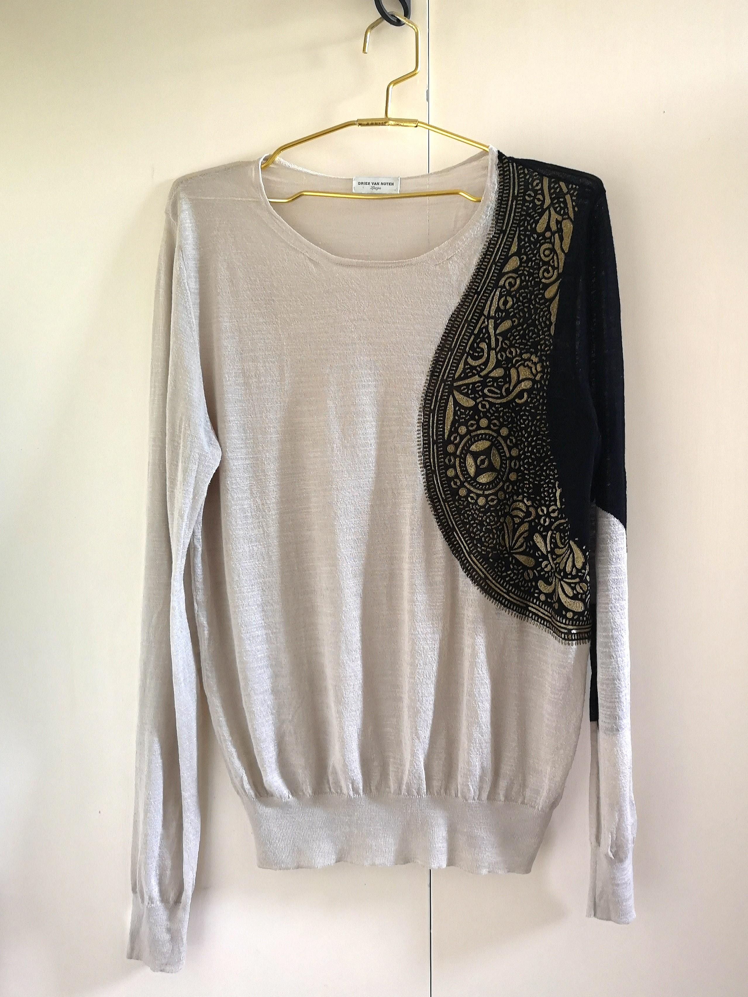 Dries Van Noten Dries Van Noten S/S 2006 Paisley Embossed Cardigan Sweater Size US L / EU 52-54 / 3 - 5 Thumbnail