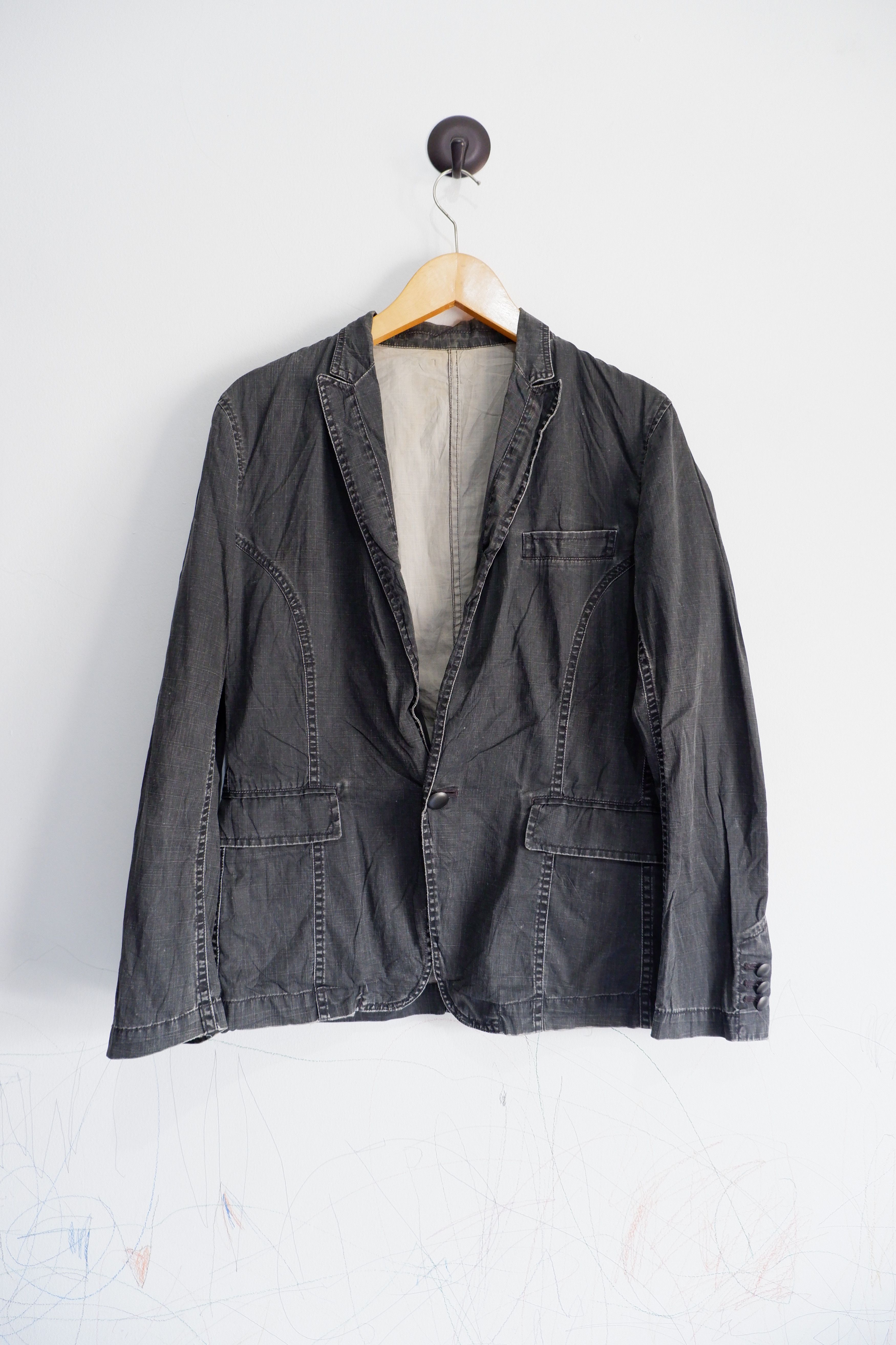 Issey Miyake Vintage Tete Homme x Issey Miyake Stoned Wash blazer jacket Size US M / EU 48-50 / 2 - 1 Thumbnail