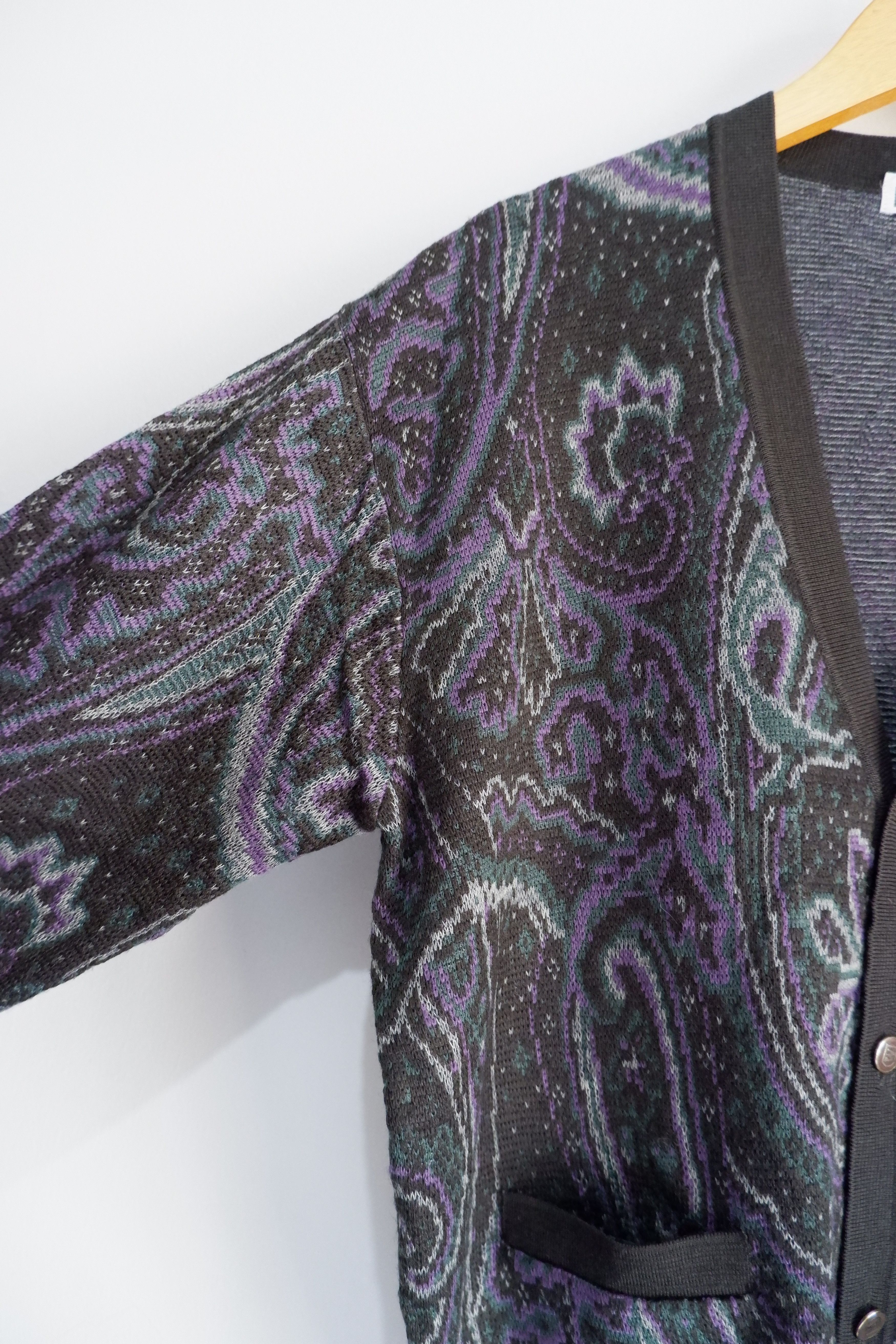 Japanese Brand Vintage Jacquard Paisley Knit Cardigan Size US L / EU 52-54 / 3 - 5 Thumbnail