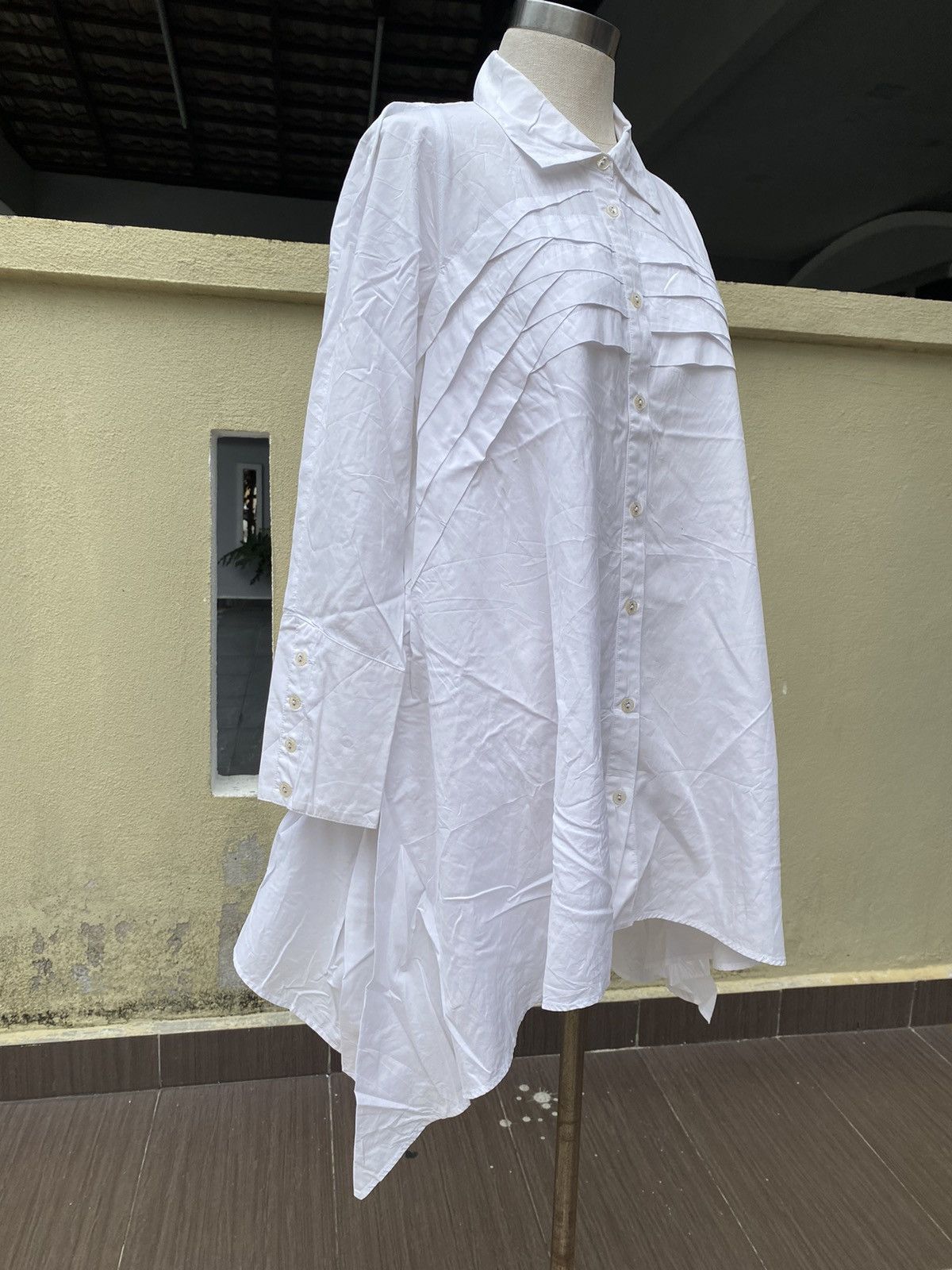 Hiroko Koshino Homme Vintage hiroko koshino white button blouse Size M / US 6-8 / IT 42-44 - 2 Thumbnail
