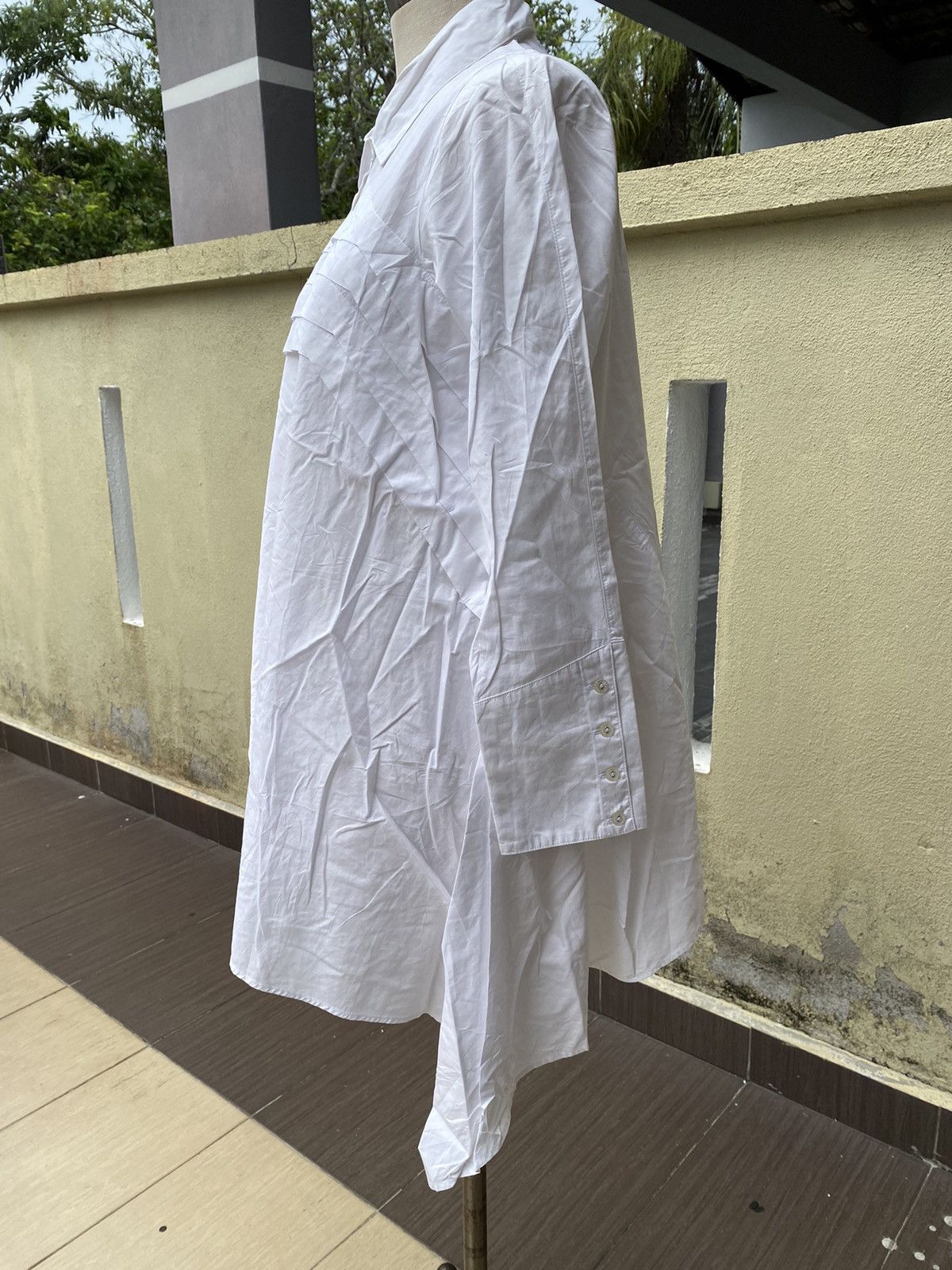Hiroko Koshino Homme Vintage hiroko koshino white button blouse Size M / US 6-8 / IT 42-44 - 5 Thumbnail