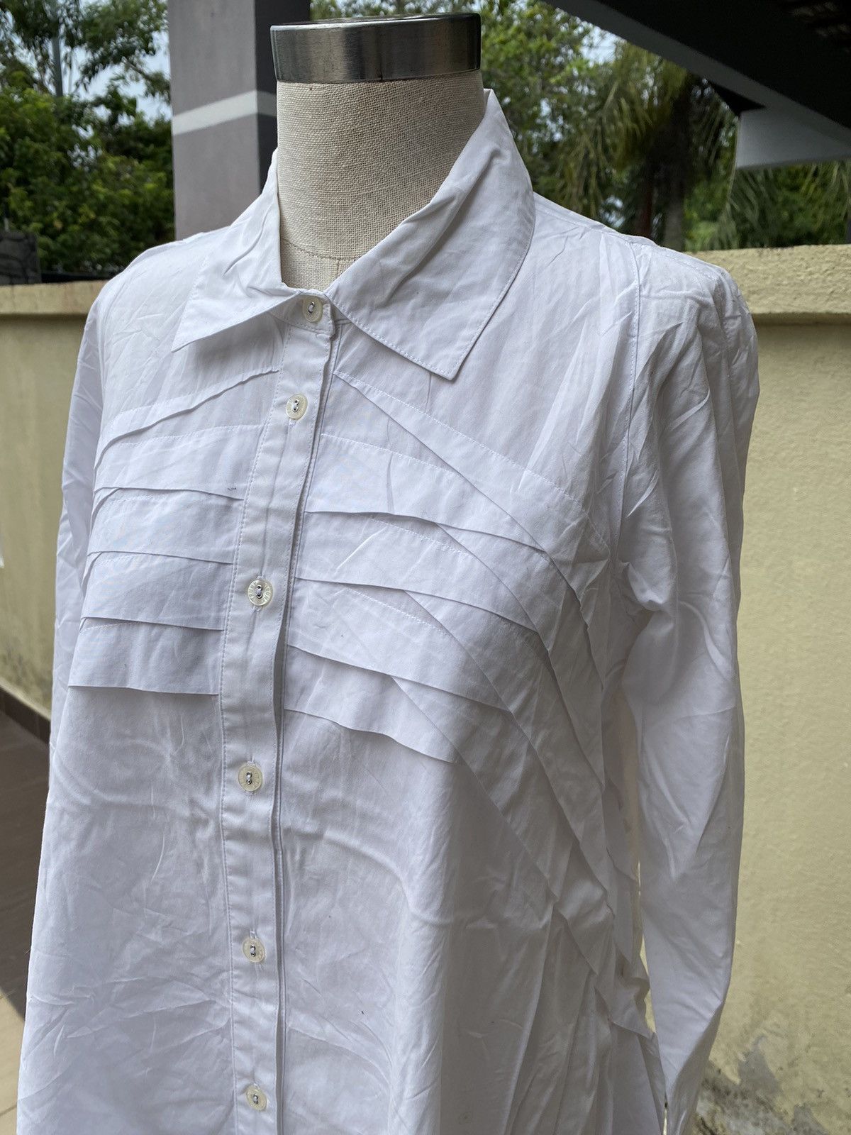 Hiroko Koshino Homme Vintage hiroko koshino white button blouse Size M / US 6-8 / IT 42-44 - 4 Thumbnail