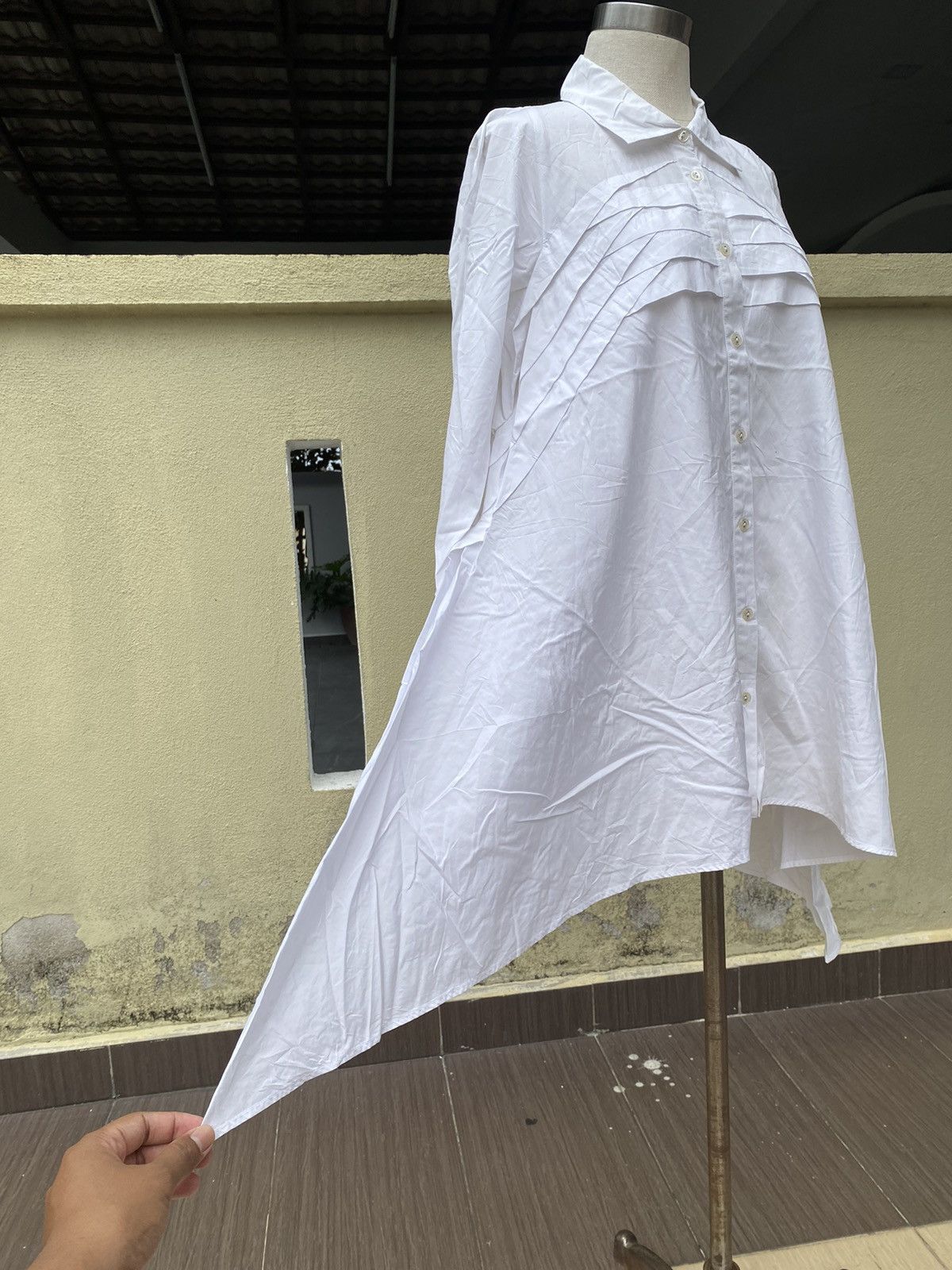 Hiroko Koshino Homme Vintage hiroko koshino white button blouse Size M / US 6-8 / IT 42-44 - 8 Thumbnail