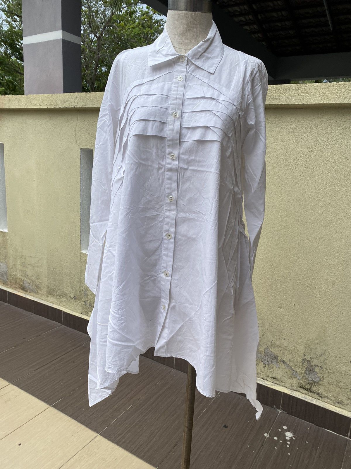 Hiroko Koshino Homme Vintage hiroko koshino white button blouse Size M / US 6-8 / IT 42-44 - 3 Thumbnail