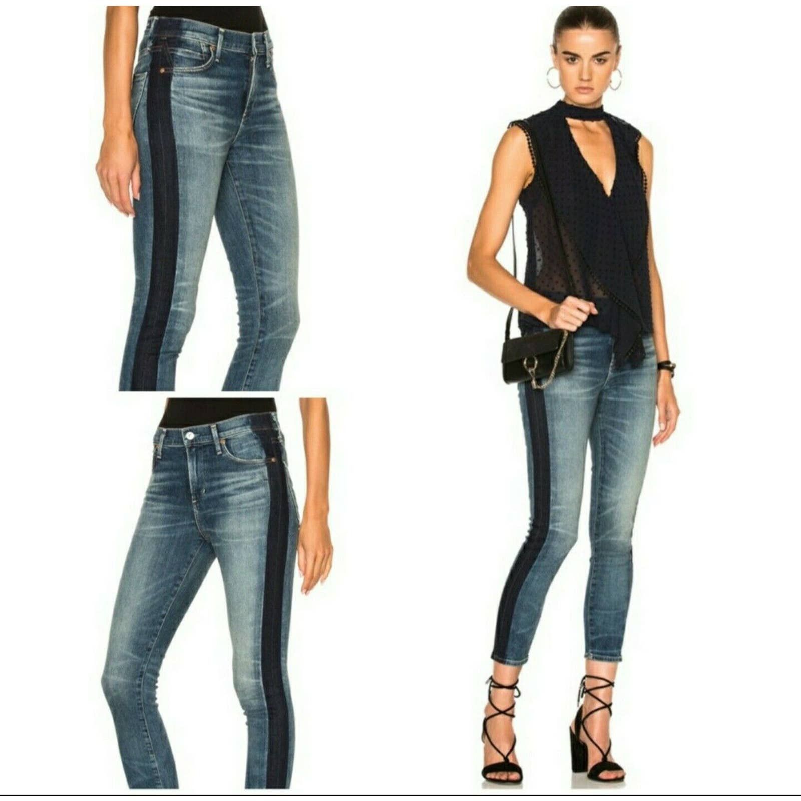 Citizens of Humanity Rocket Crop In Shadow Stripe Jeans 27