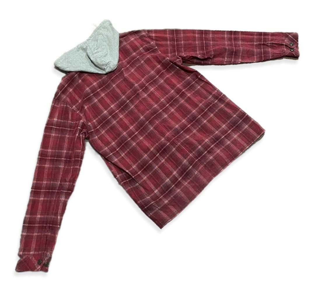 Alphanumeric × JNCO Red Velvet Checkered Flannel Attached Hooded Shirts Size US XL / EU 56 / 4 - 6 Thumbnail