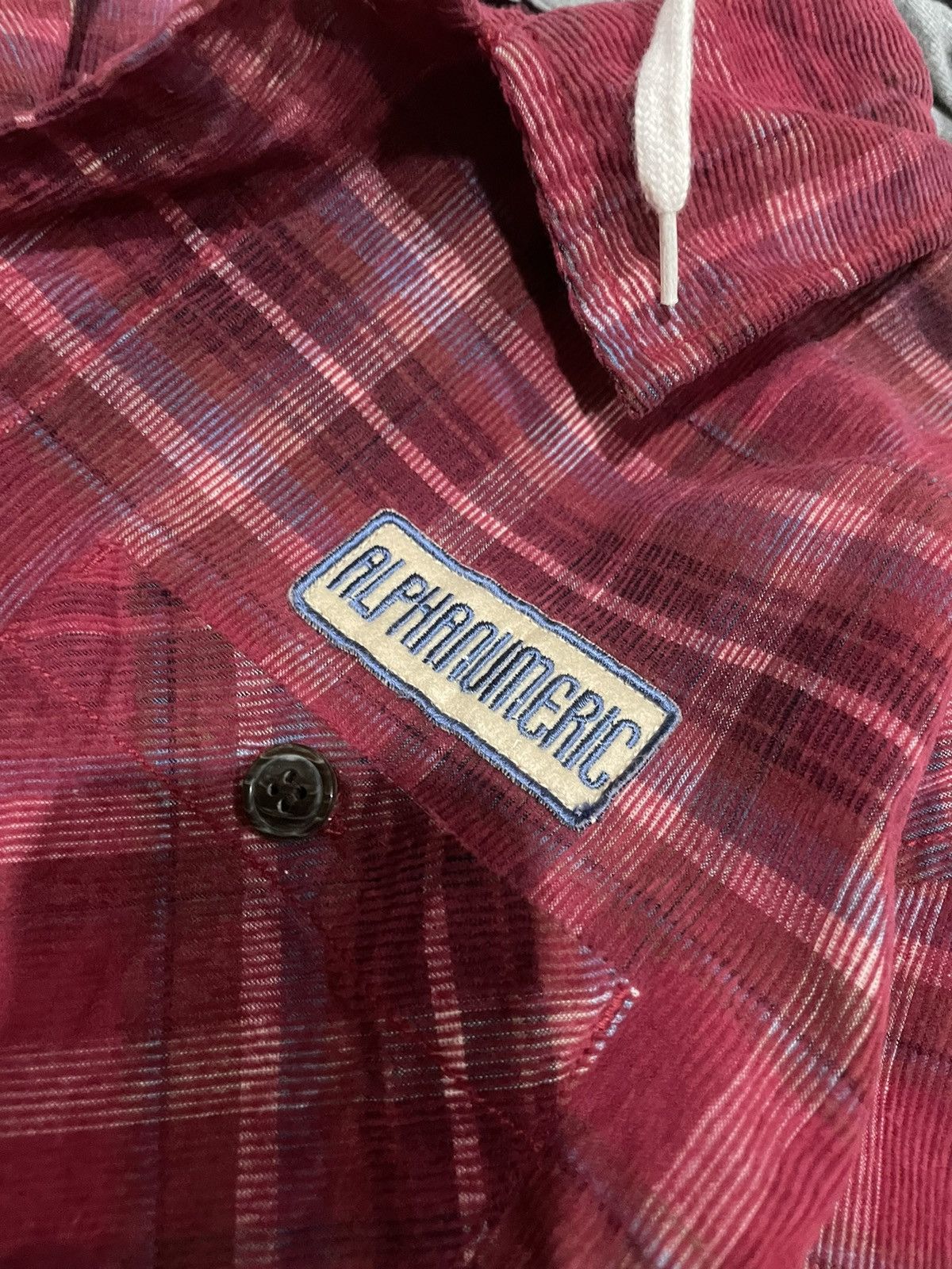 Alphanumeric × JNCO Red Velvet Checkered Flannel Attached Hooded Shirts Size US XL / EU 56 / 4 - 8 Thumbnail