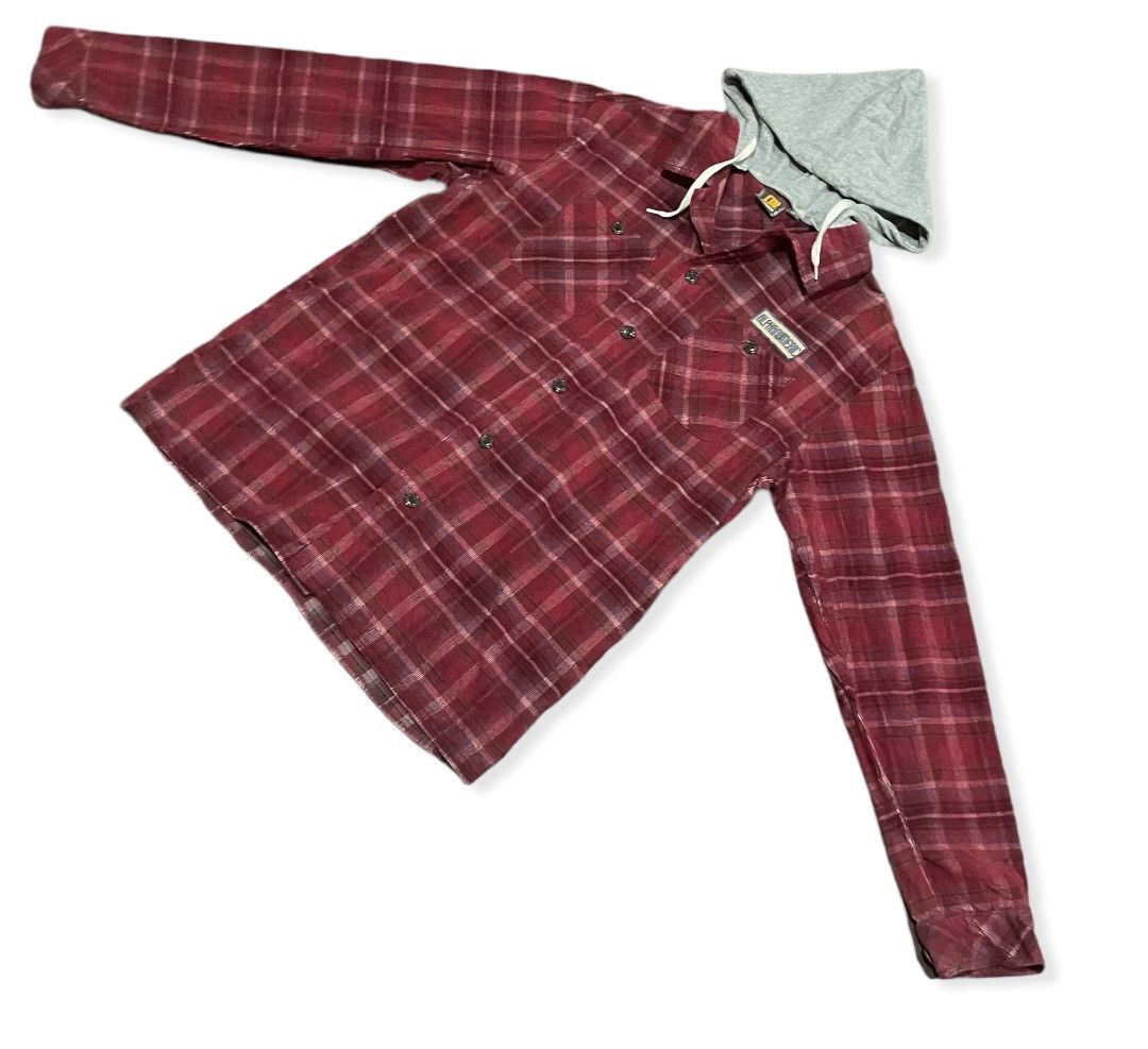 Alphanumeric × JNCO Red Velvet Checkered Flannel Attached Hooded Shirts Size US XL / EU 56 / 4 - 4 Thumbnail