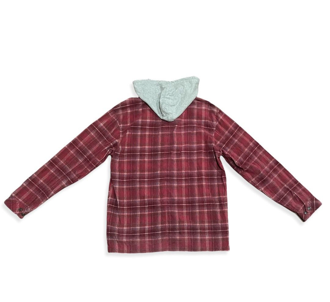 Alphanumeric × JNCO Red Velvet Checkered Flannel Attached Hooded Shirts Size US XL / EU 56 / 4 - 5 Thumbnail