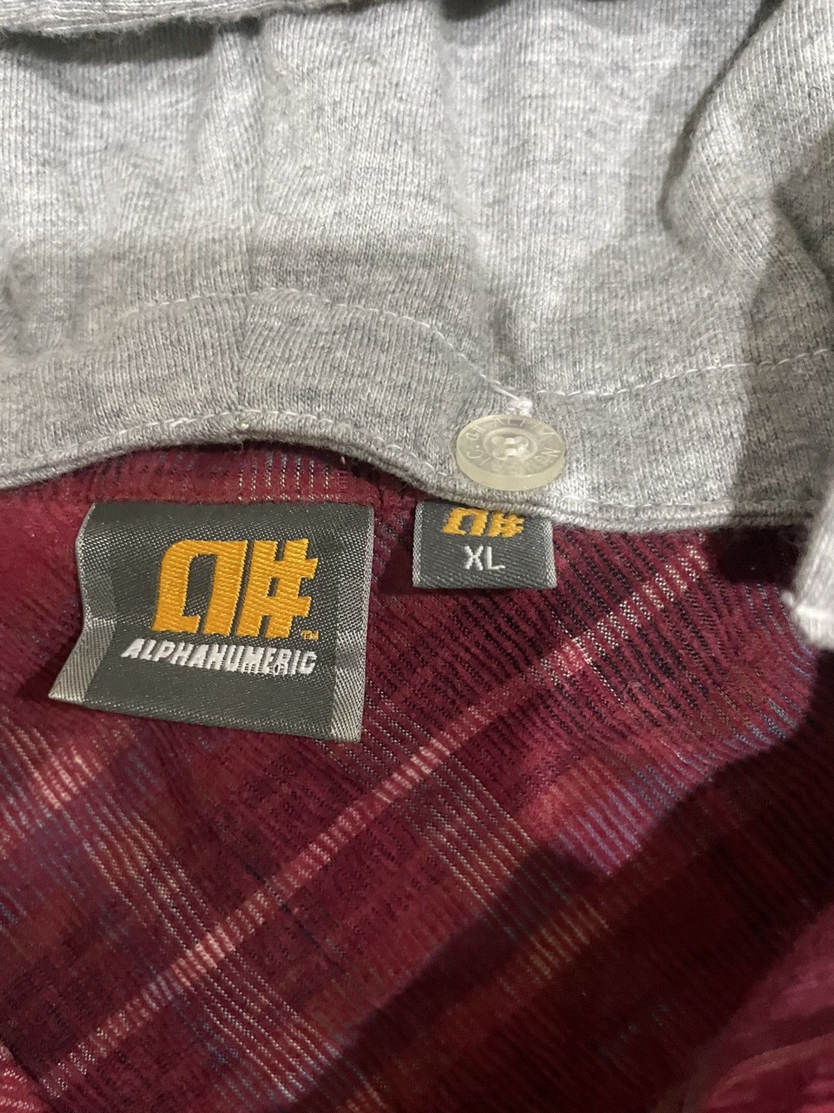 Alphanumeric × JNCO Red Velvet Checkered Flannel Attached Hooded Shirts Size US XL / EU 56 / 4 - 9 Thumbnail