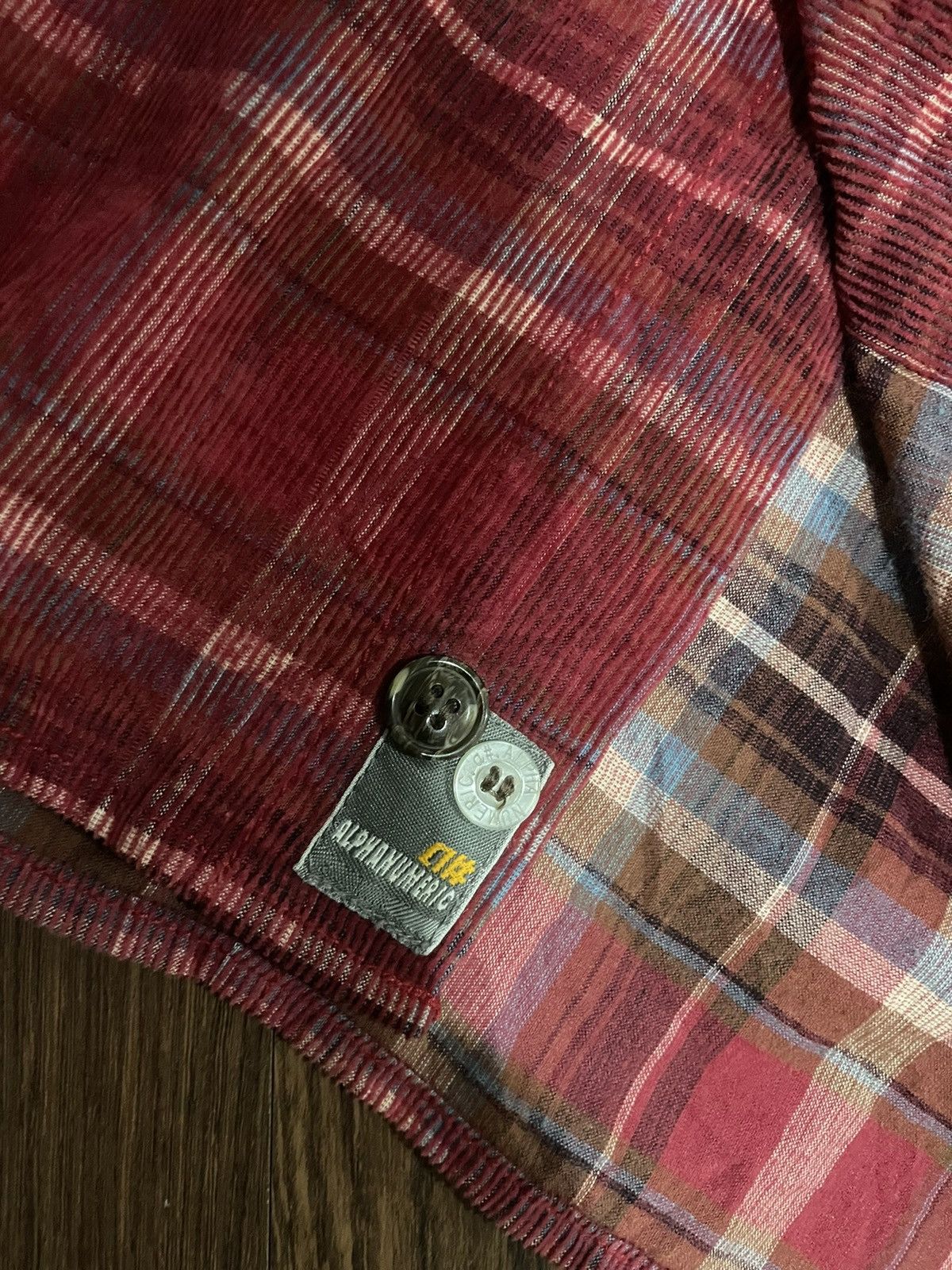 Alphanumeric × JNCO Red Velvet Checkered Flannel Attached Hooded Shirts Size US XL / EU 56 / 4 - 11 Thumbnail