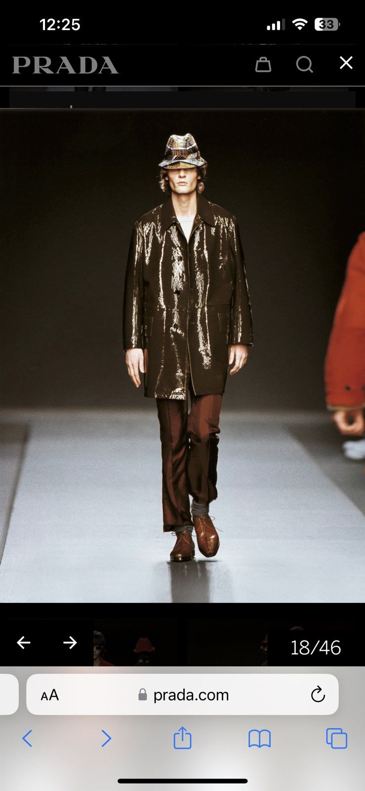 image of Prada F/w 2003 Holiday & Brown Silk Fedora Hat, Men's