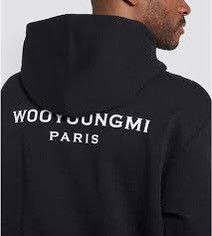 image of Wooyoungmi Back Logo Hoodie in Black, Men's (Size Large)