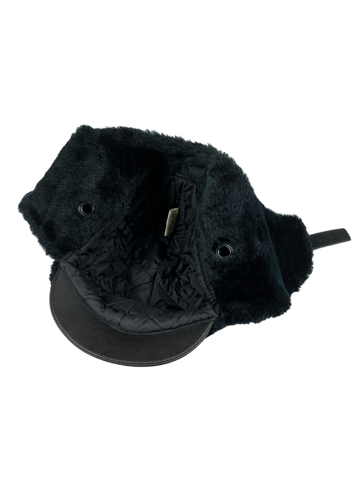 Japanese Brand Black PVC Leather Aviator Hat Size ONE SIZE - 8 Thumbnail
