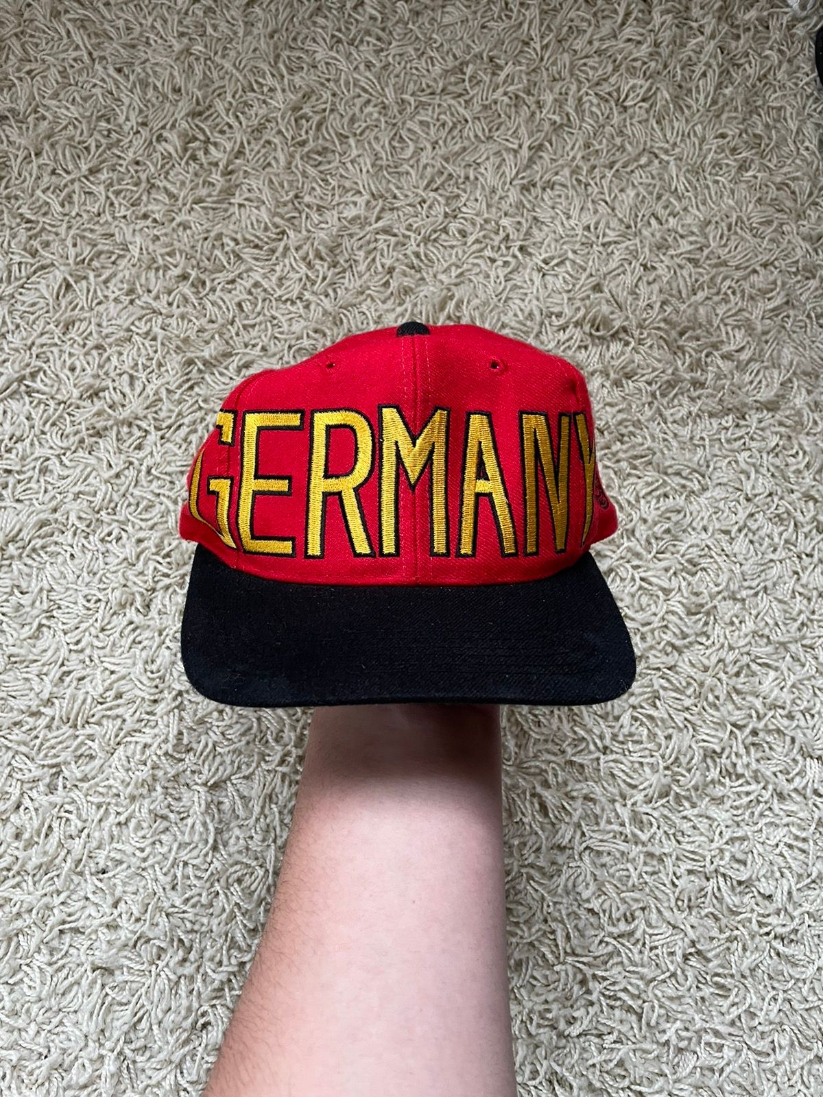 Pre-owned Adidas X Fifa World Cup Vintage Germany Football 90's World Cup Snapback Cap In Red