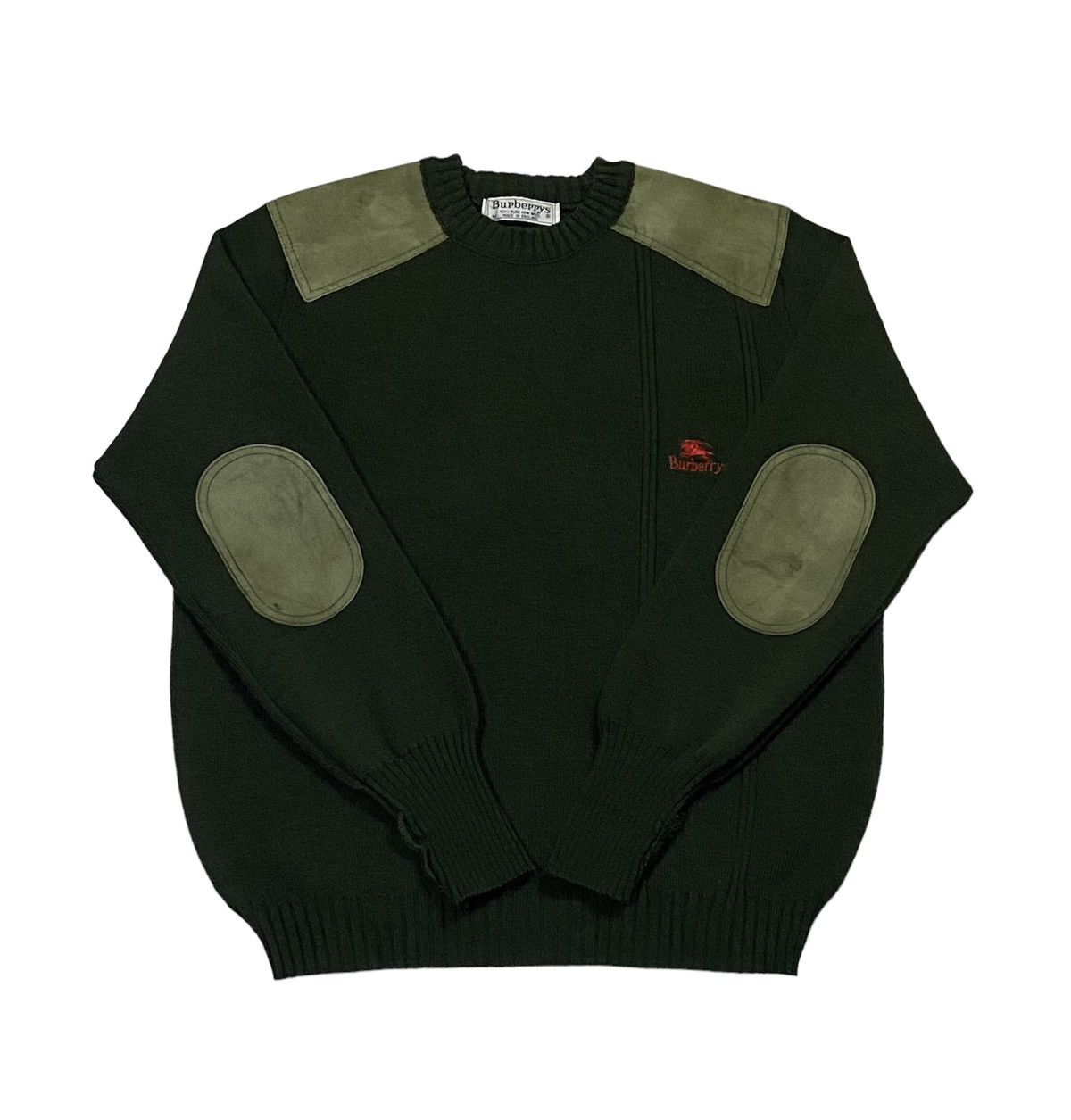 Burberry Vintage Burberry Elbow Patch Crew Knit Sweater Size US M / EU 48-50 / 2 - 2 Thumbnail