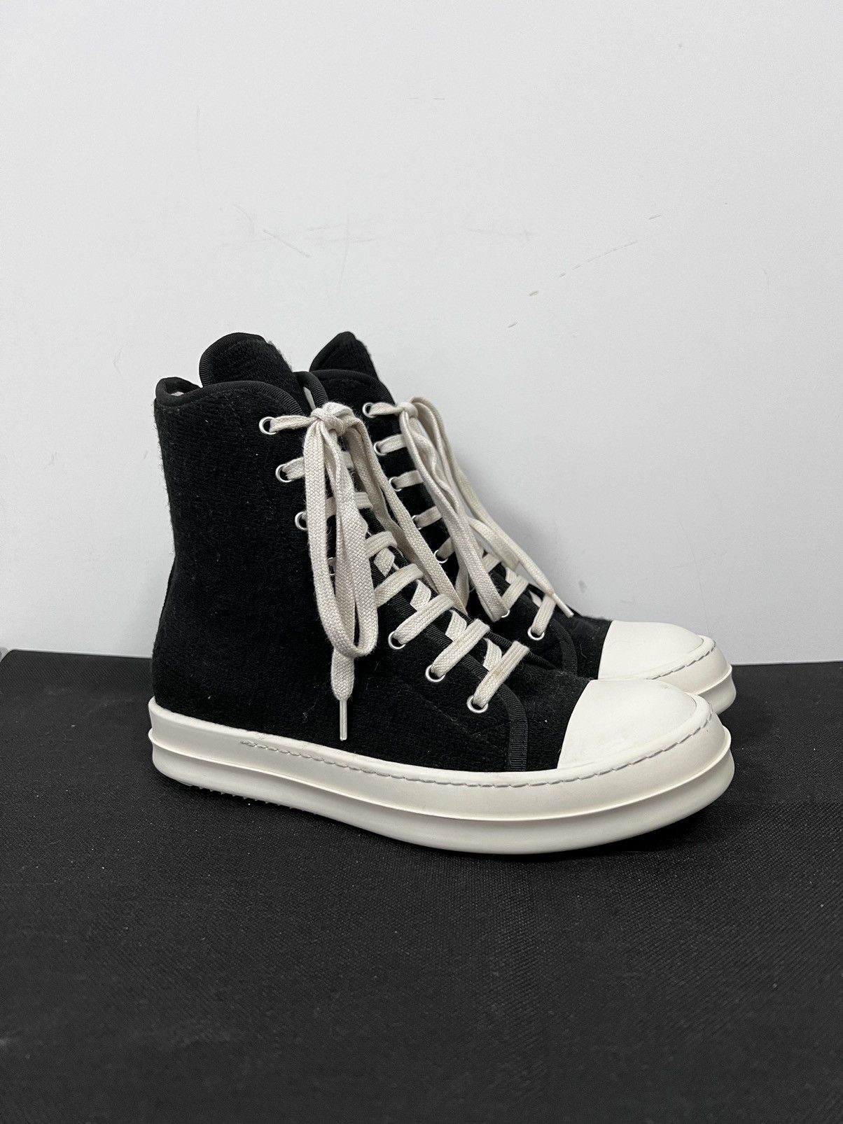 Rick Owens Drkshdw Rick owens drkshdw wool ramones high top sneakers sz37.5 Size US 7.5 / IT 37.5 - 5 Thumbnail