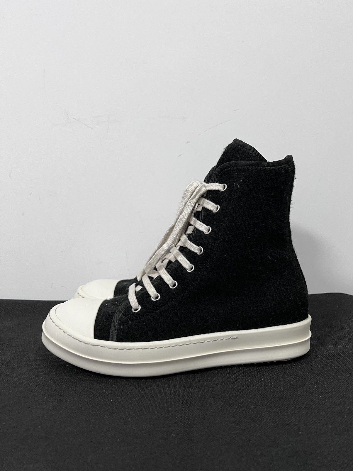 Rick Owens Drkshdw Rick owens drkshdw wool ramones high top sneakers sz37.5 Size US 7.5 / IT 37.5 - 2 Thumbnail