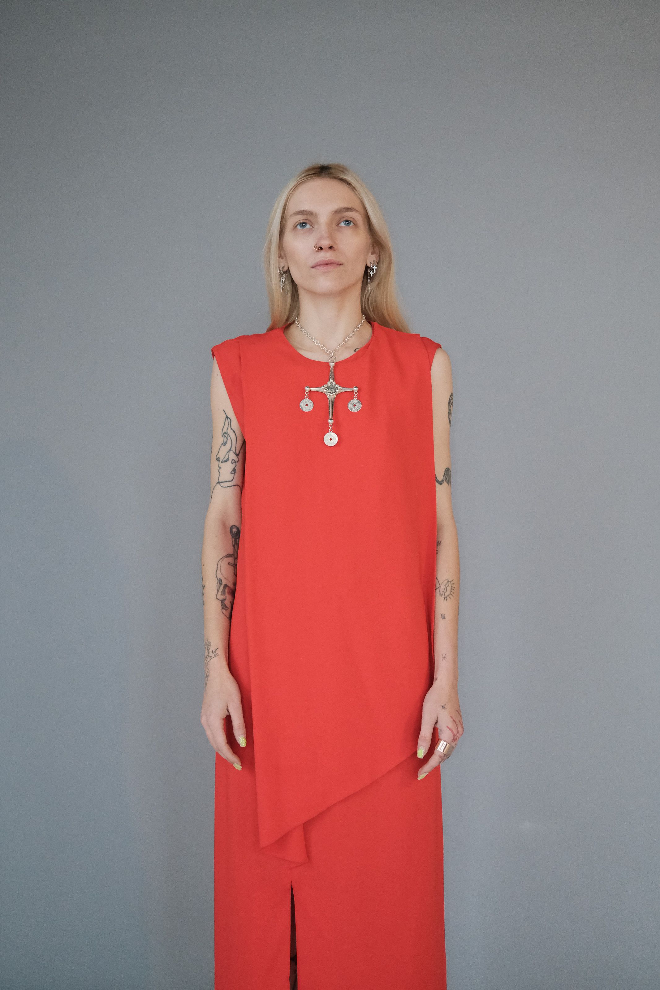 image of Maison Margiela Ss2017 Deconstructed Red Dress, Women's (Size Medium)