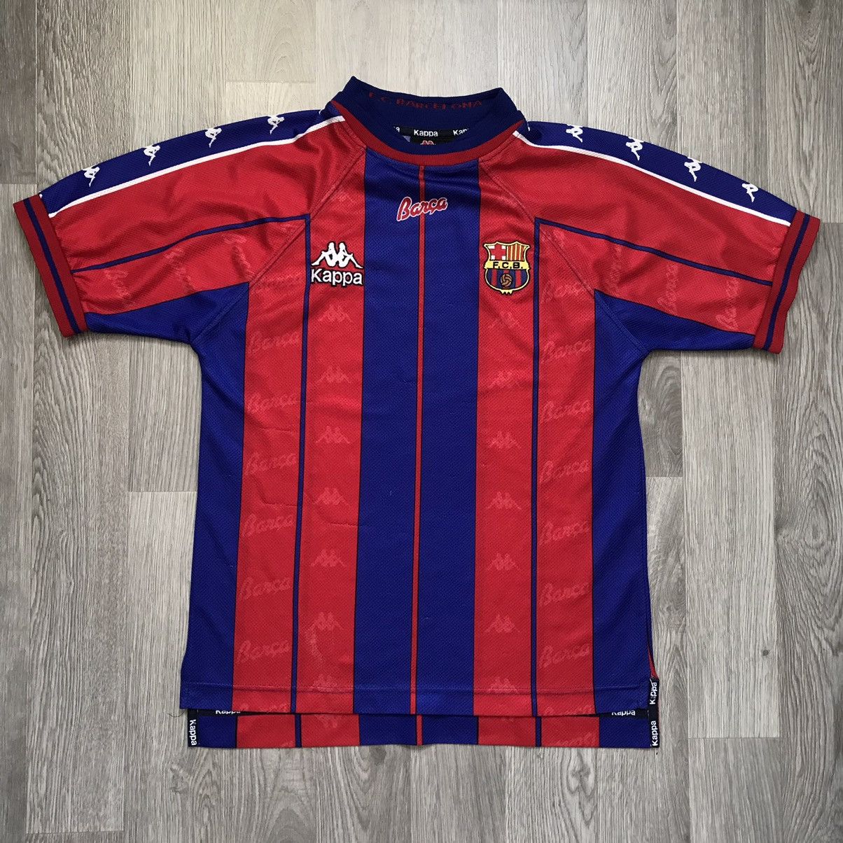 image of F C Barcelona x Kappa Iconic Fc Barcelona Kappa 1997 Jersey in Blue/Red, Men's (Size Small)