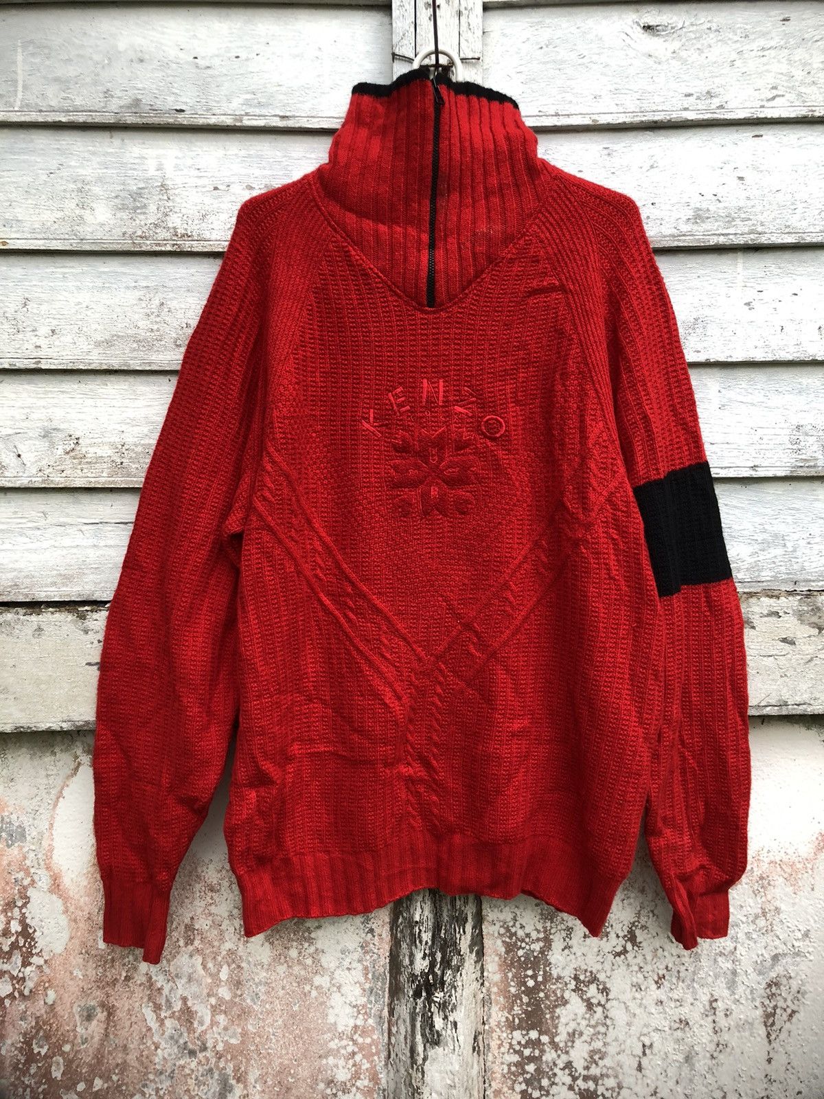 Kenzo Cable Knit Logo Knit Sweater