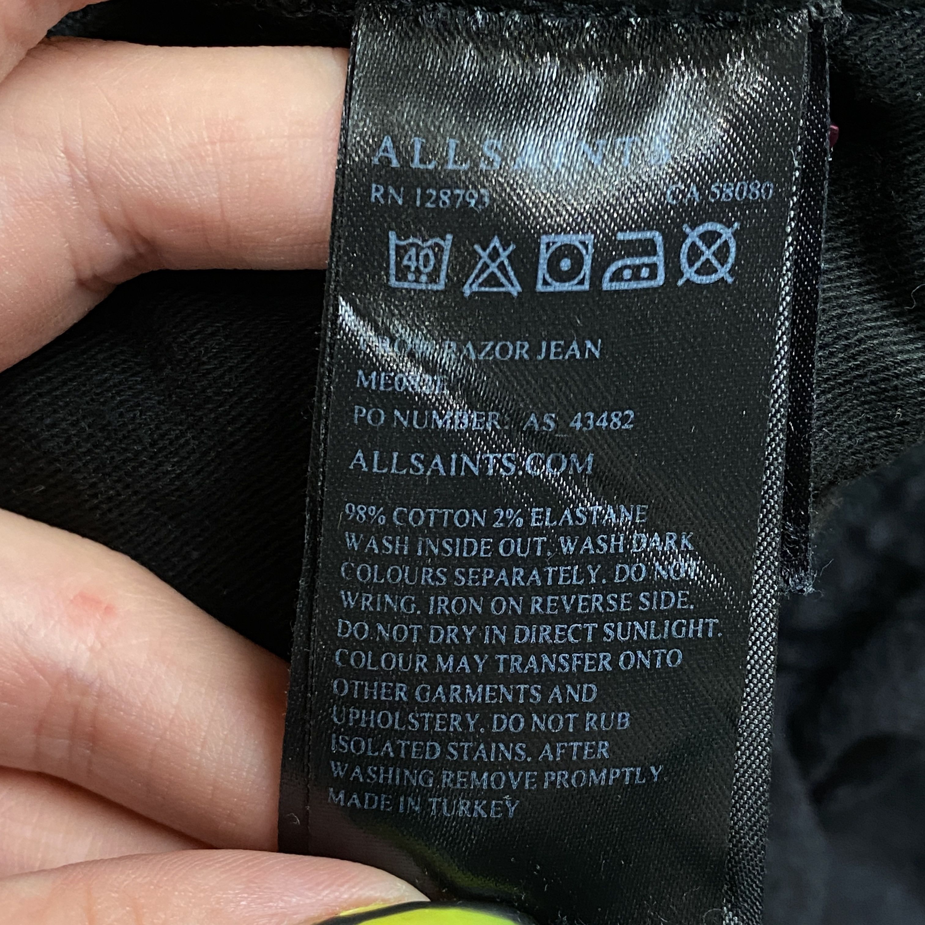 Allsaints Mens Jeans Denim Allsaints Skinny Size 30 Size US 30 / EU 46 - 7 Thumbnail