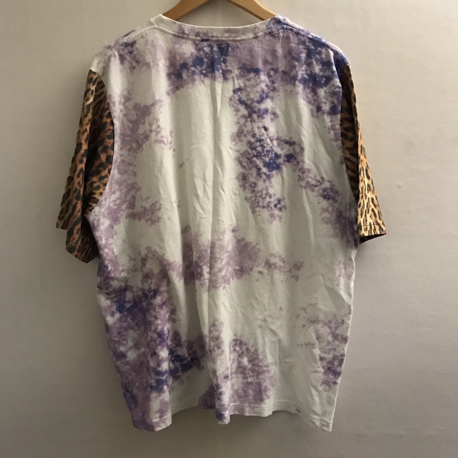 【SAINT LAURENT】Tie Dye Leopard T-Shirt【即発送】 Saint Laurent Paris Leopard Print Tie Dye Effect T shirt