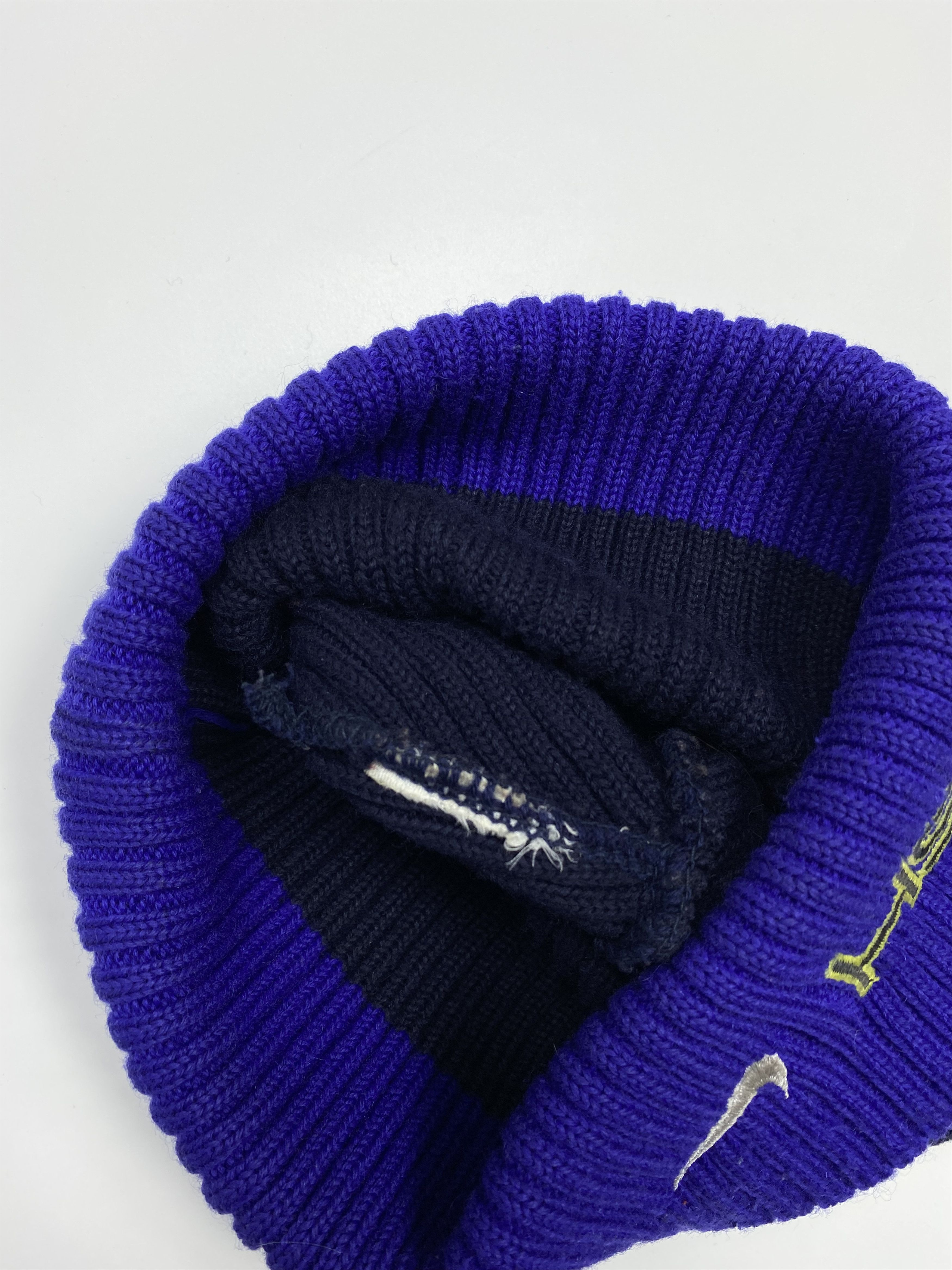 Nike × Vintage Nike Swoosh 90s Vintage Ribbed Cotton Beanie Hat Size ONE SIZE - 4 Thumbnail