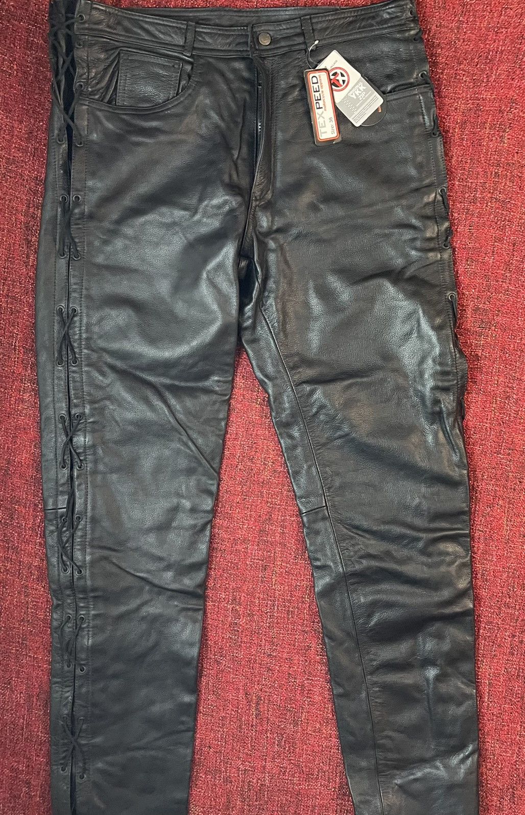 Japanese Brand × Vintage Vintage Y2K Avant Garde biker leather pants Size US 38 / EU 54 - 2 Thumbnail